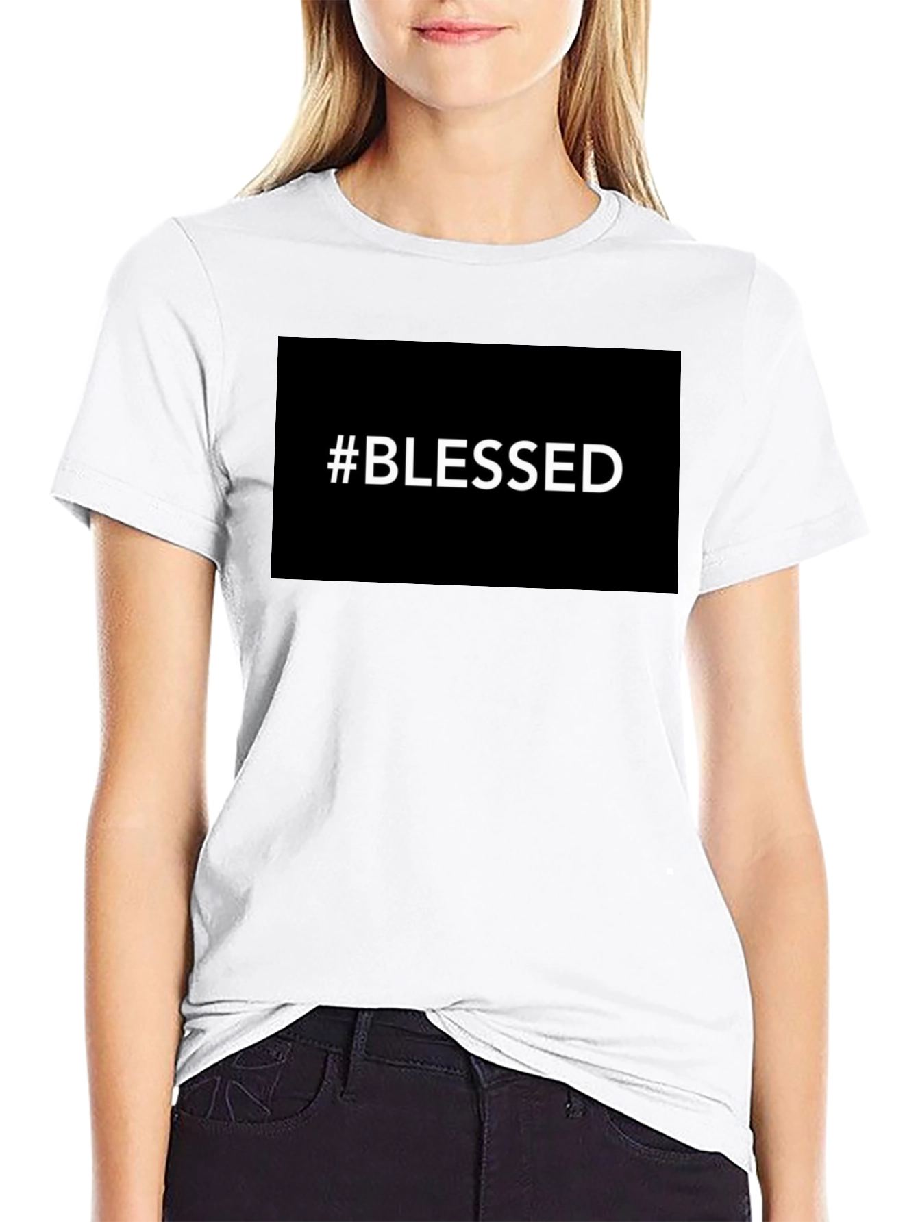 #Blessed Graphic Tee - Black Casual T-Shirt for Men