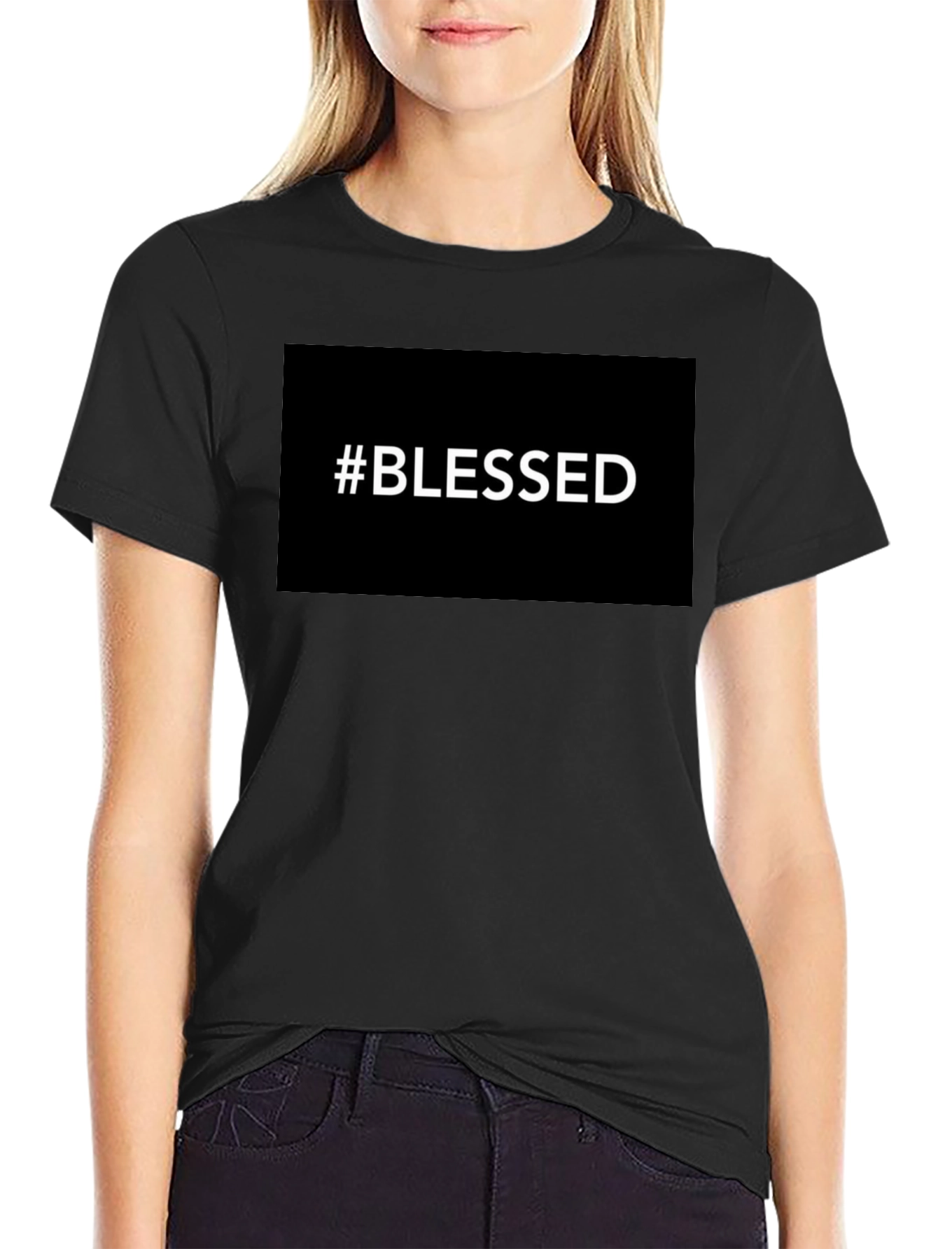 #Blessed Graphic Tee - Black Casual T-Shirt for Men