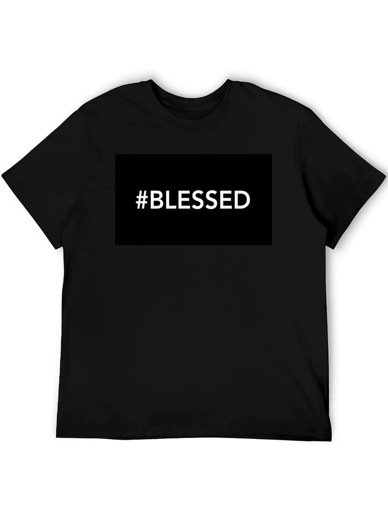 #Blessed Graphic Tee - Black Casual T-Shirt for Men