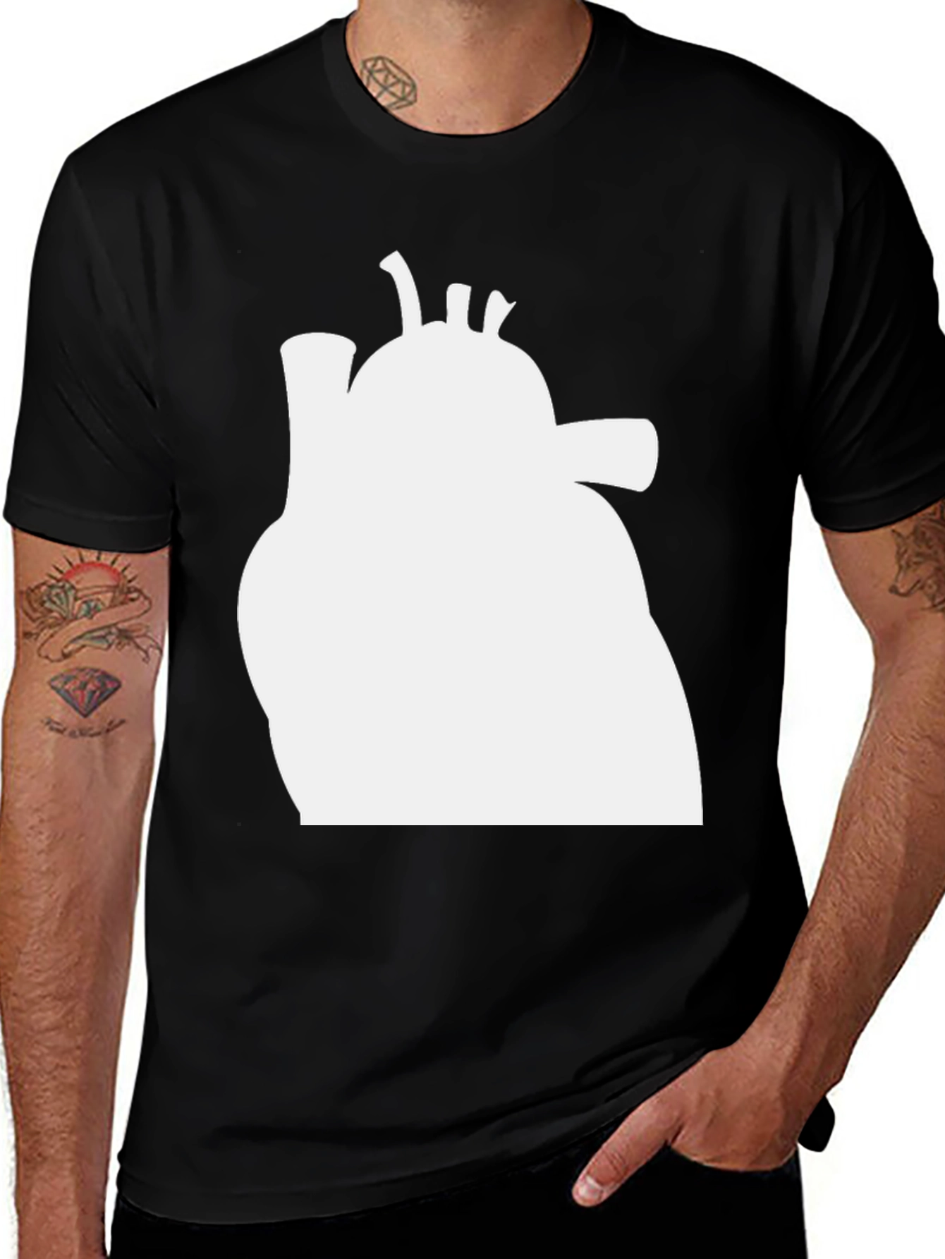 Anatomical Heart Graphic Tee - Black