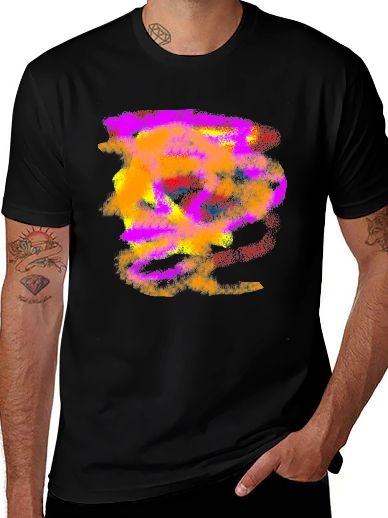 Abstract Art Black T-Shirt for Men