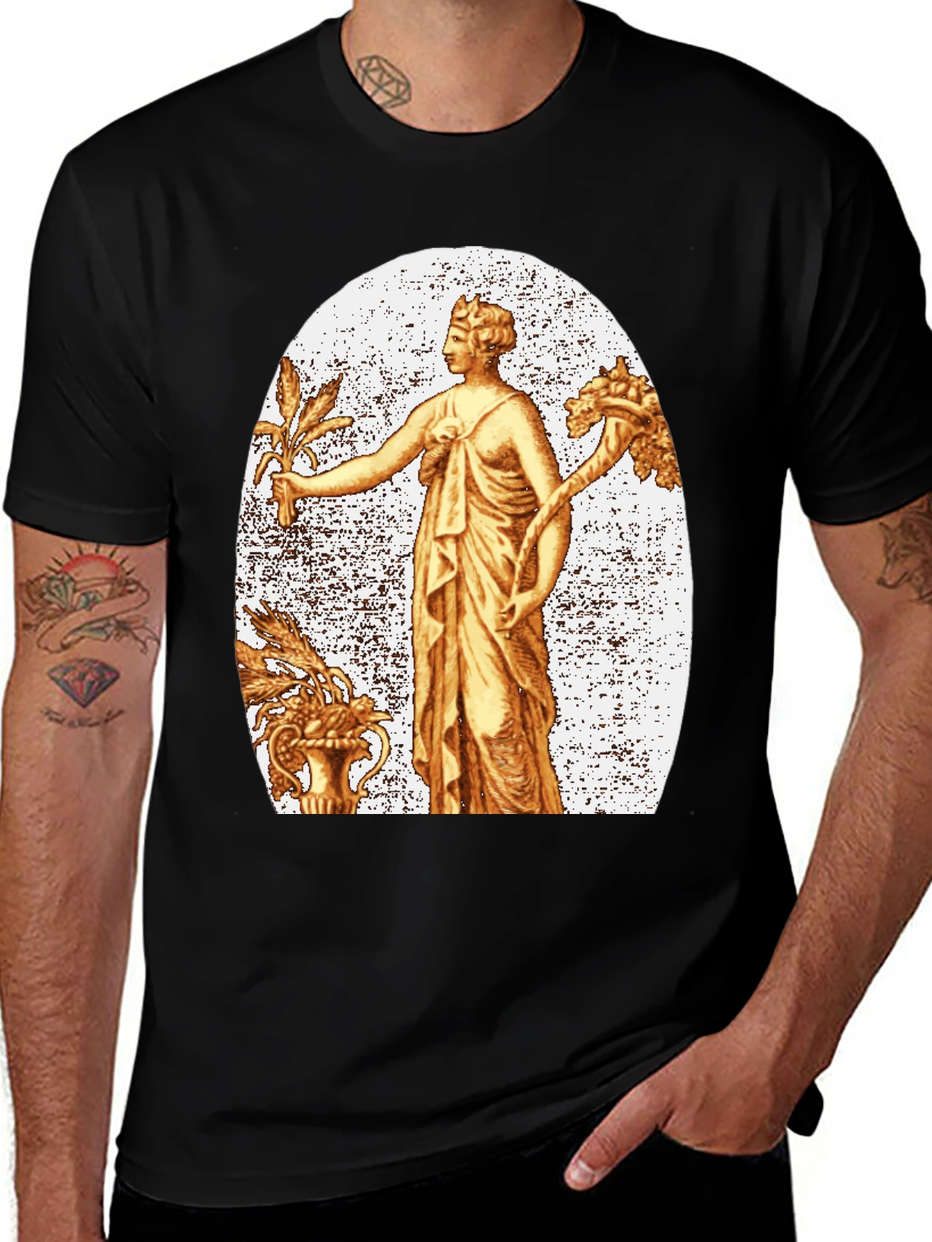 Ancient Goddess Graphic Tee - Black