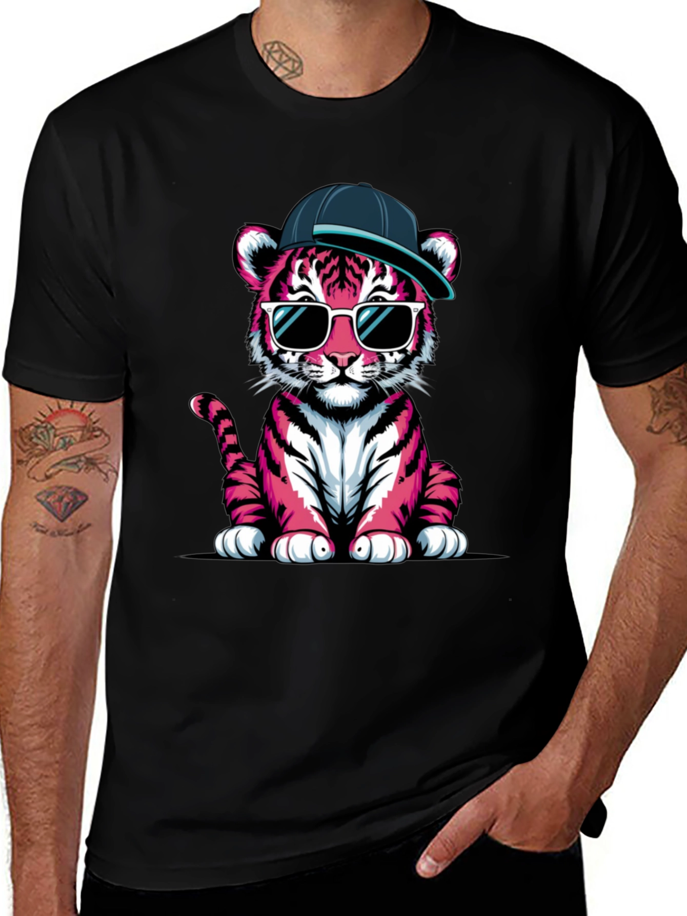 Cool Pink Tiger Graphic Tee