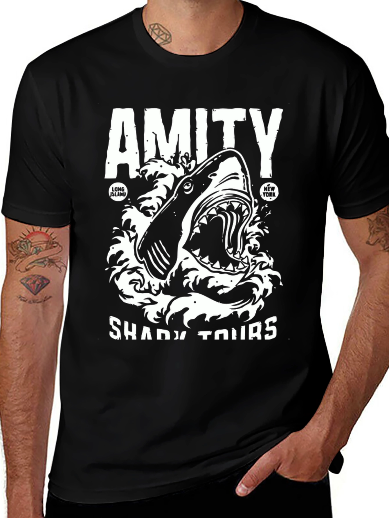 Amity Shady Tours Shark Graphic T-Shirt