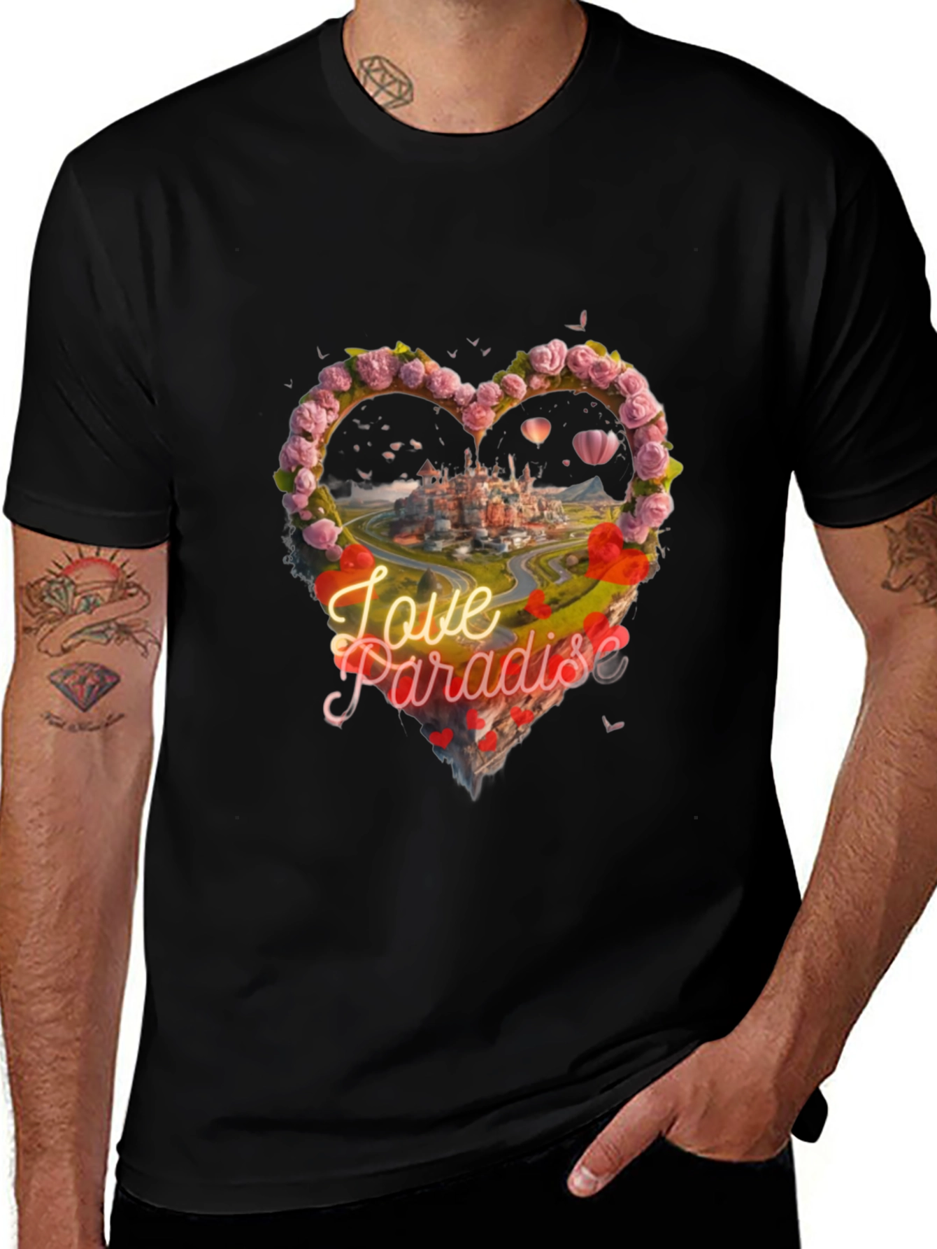 Love Paradise Heart Graphic T-Shirt
