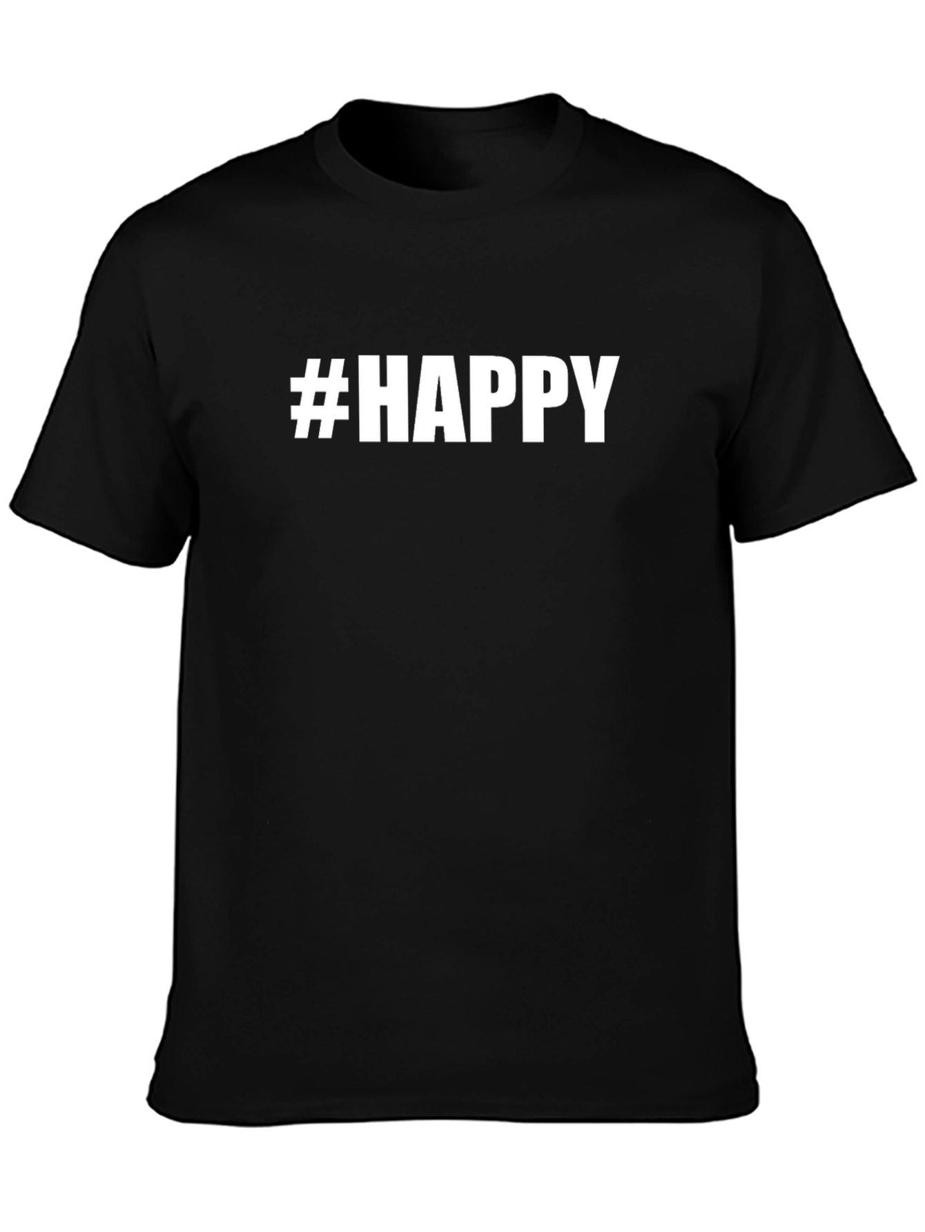 #HAPPY Graphic Tee - Unisex Black T-Shirt
