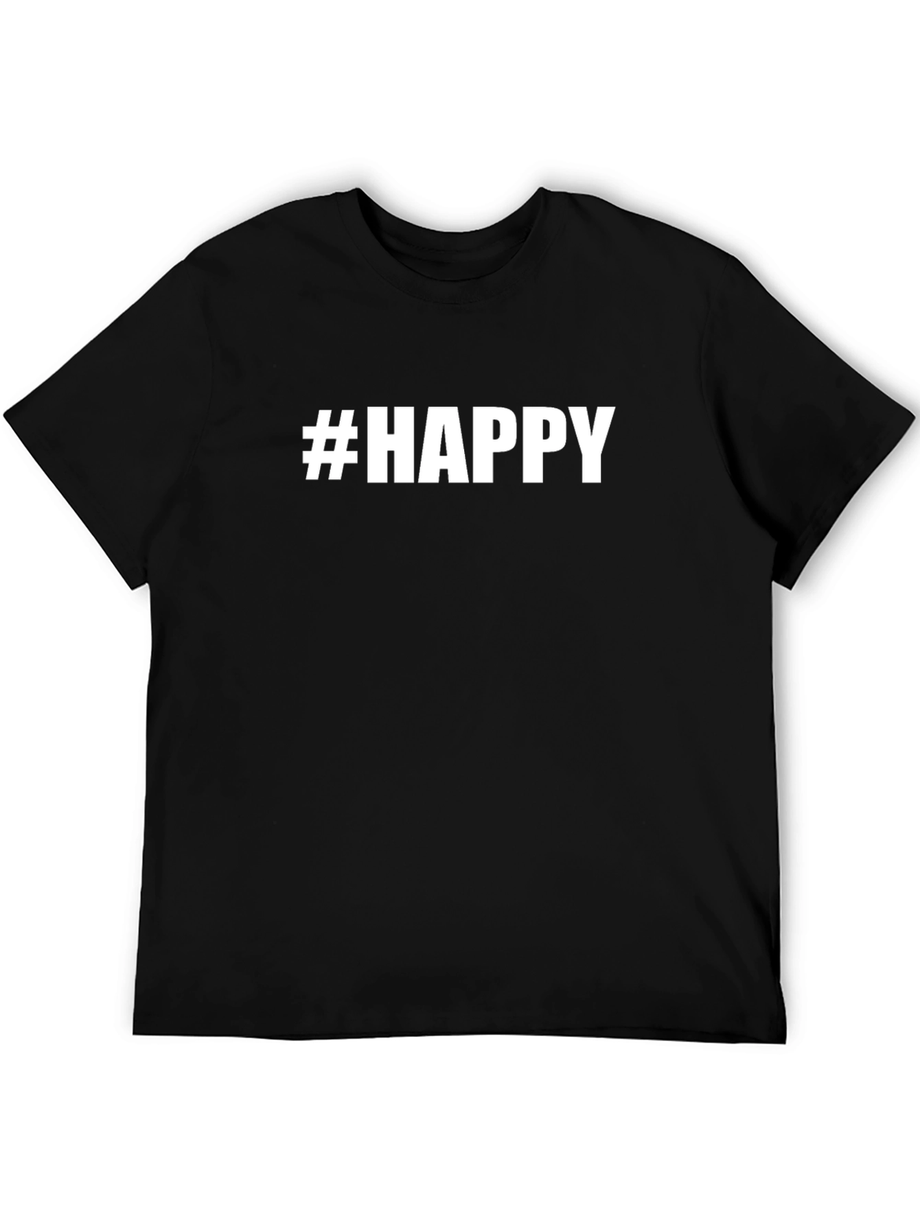 #HAPPY Graphic Tee - Unisex Black T-Shirt
