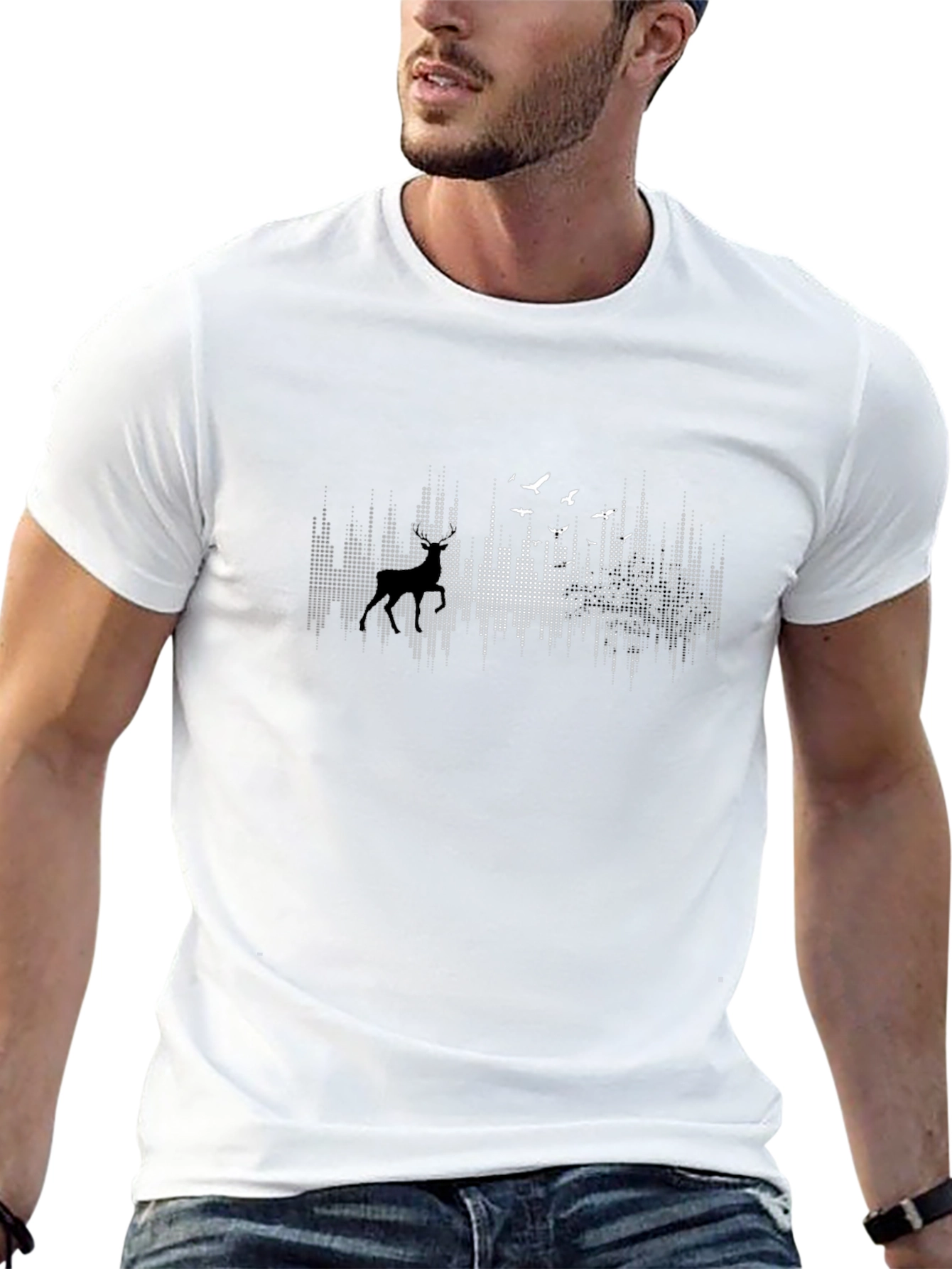 Nature Scene Black Graphic Tee