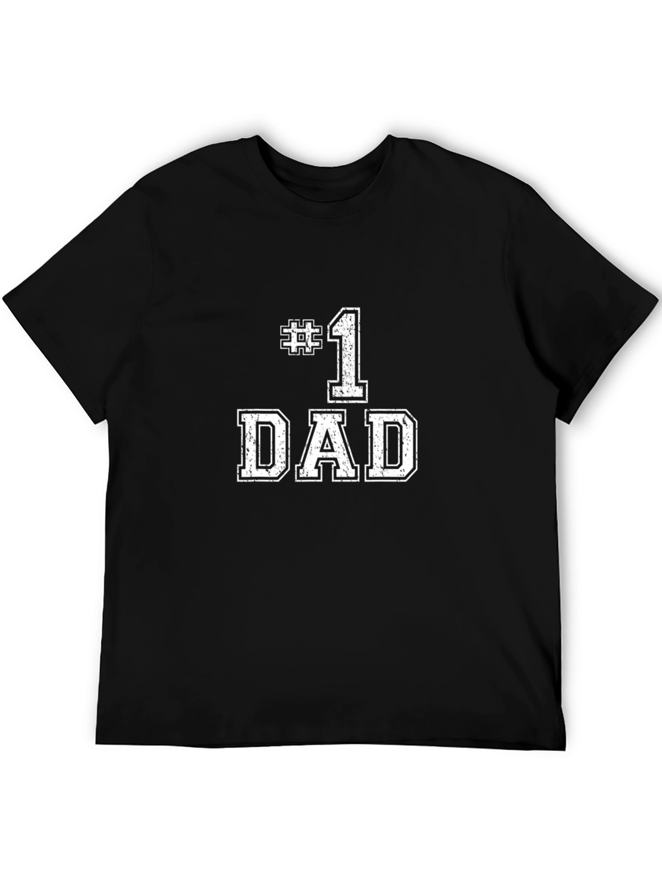 #1 Dad T-Shirt - Fathers Day Gift Black Cotton Tee