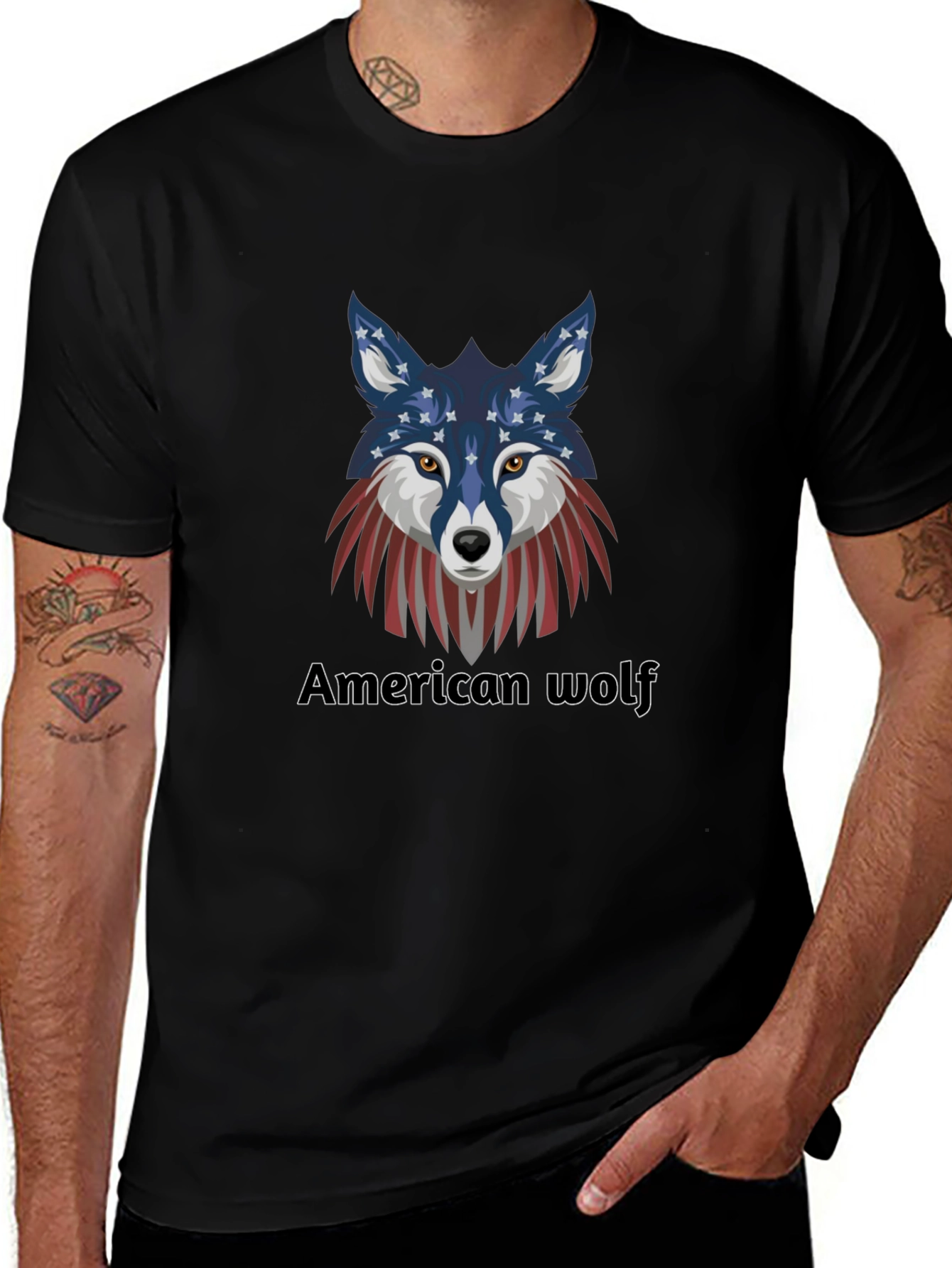American Wolf Graphic T-Shirt