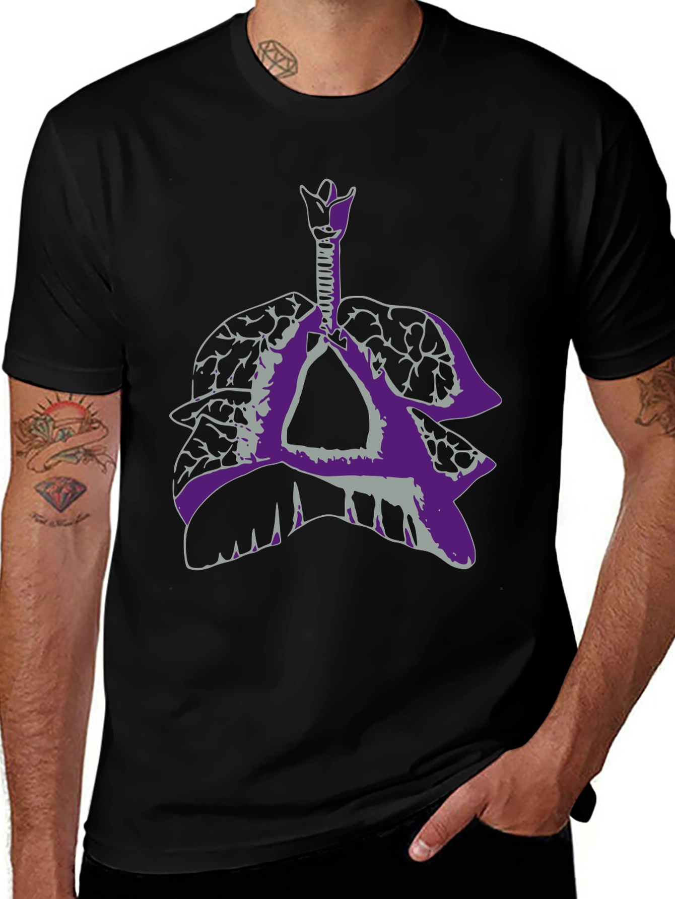 Anatomical Lungs Graphic Tee - Black