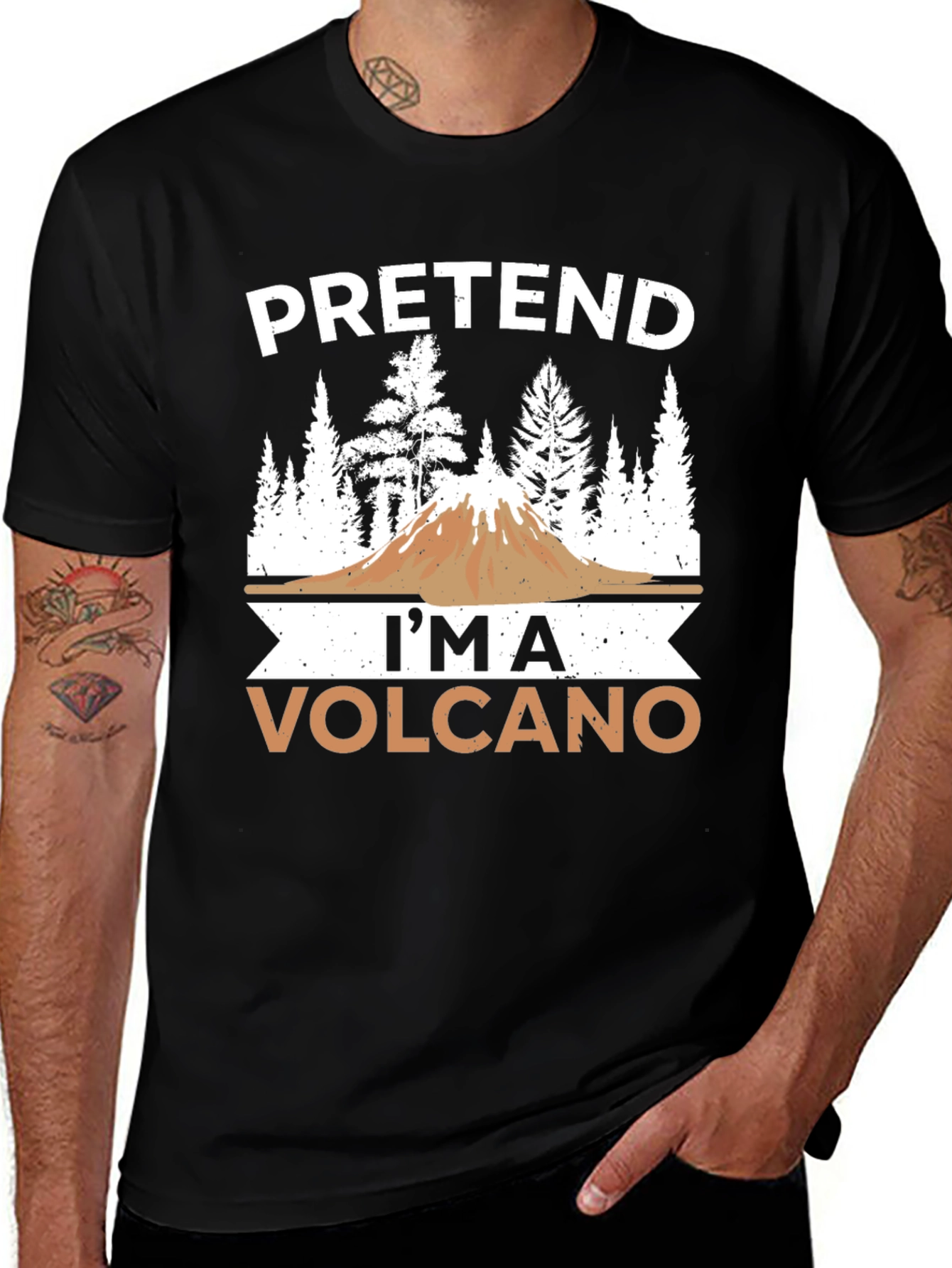 Pretend Im a Volcano T-Shirt Funny Graphic Tee