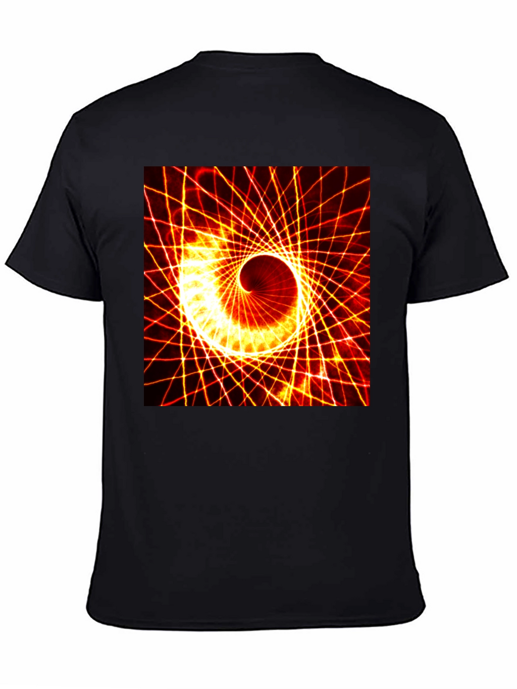 Geometric Spiral Graphic Tee - Black