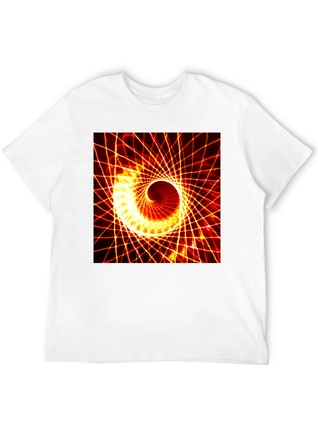 Geometric Spiral Graphic Tee - Black