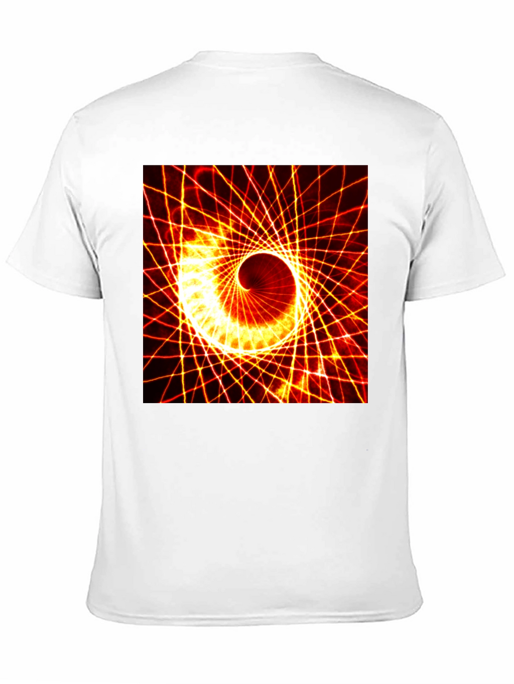 Geometric Spiral Graphic Tee - Black