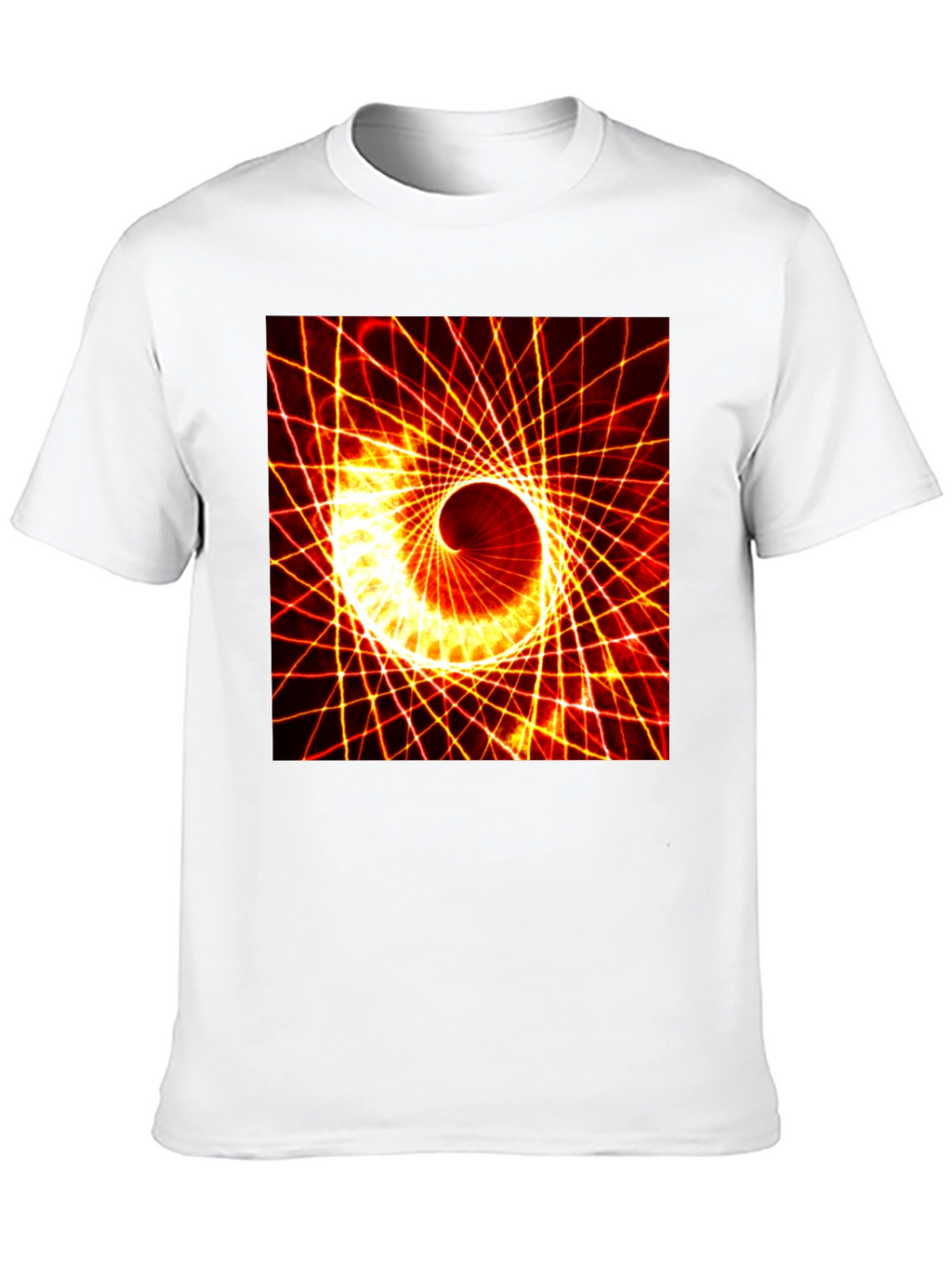 Geometric Spiral Graphic Tee - Black