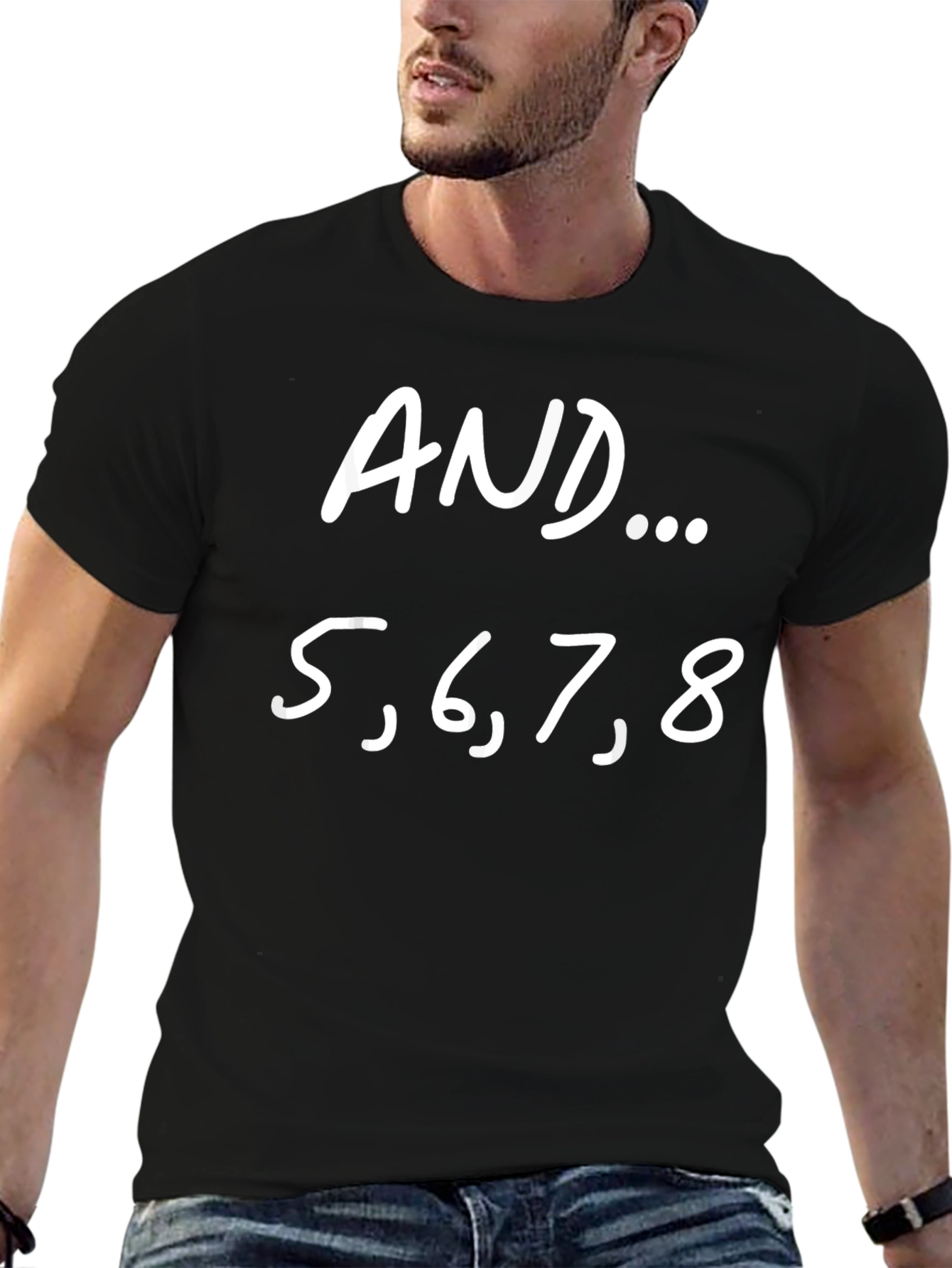 Dance T-Shirt - AND... 5678 - Black Crew Neck