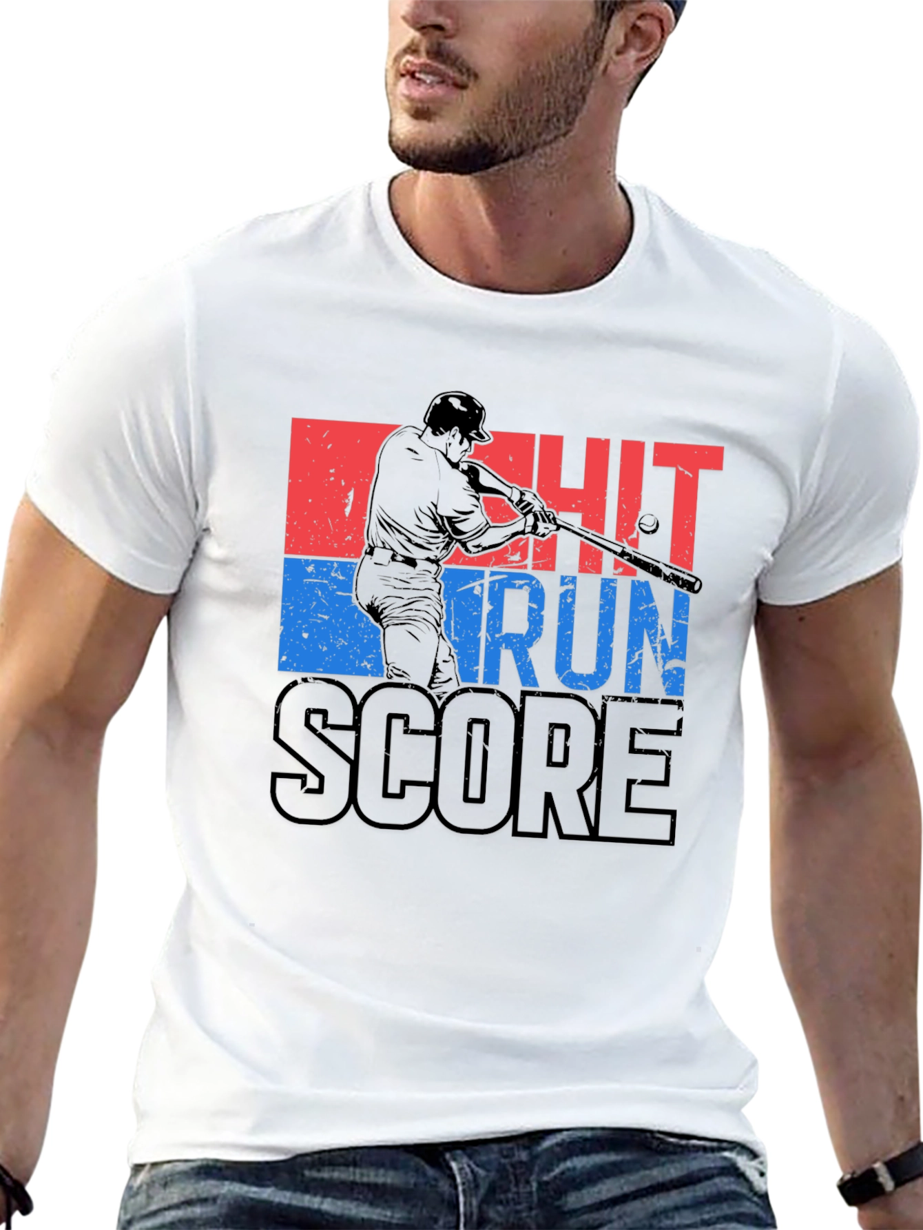 Baseball Hit Run Score Graphic Tee