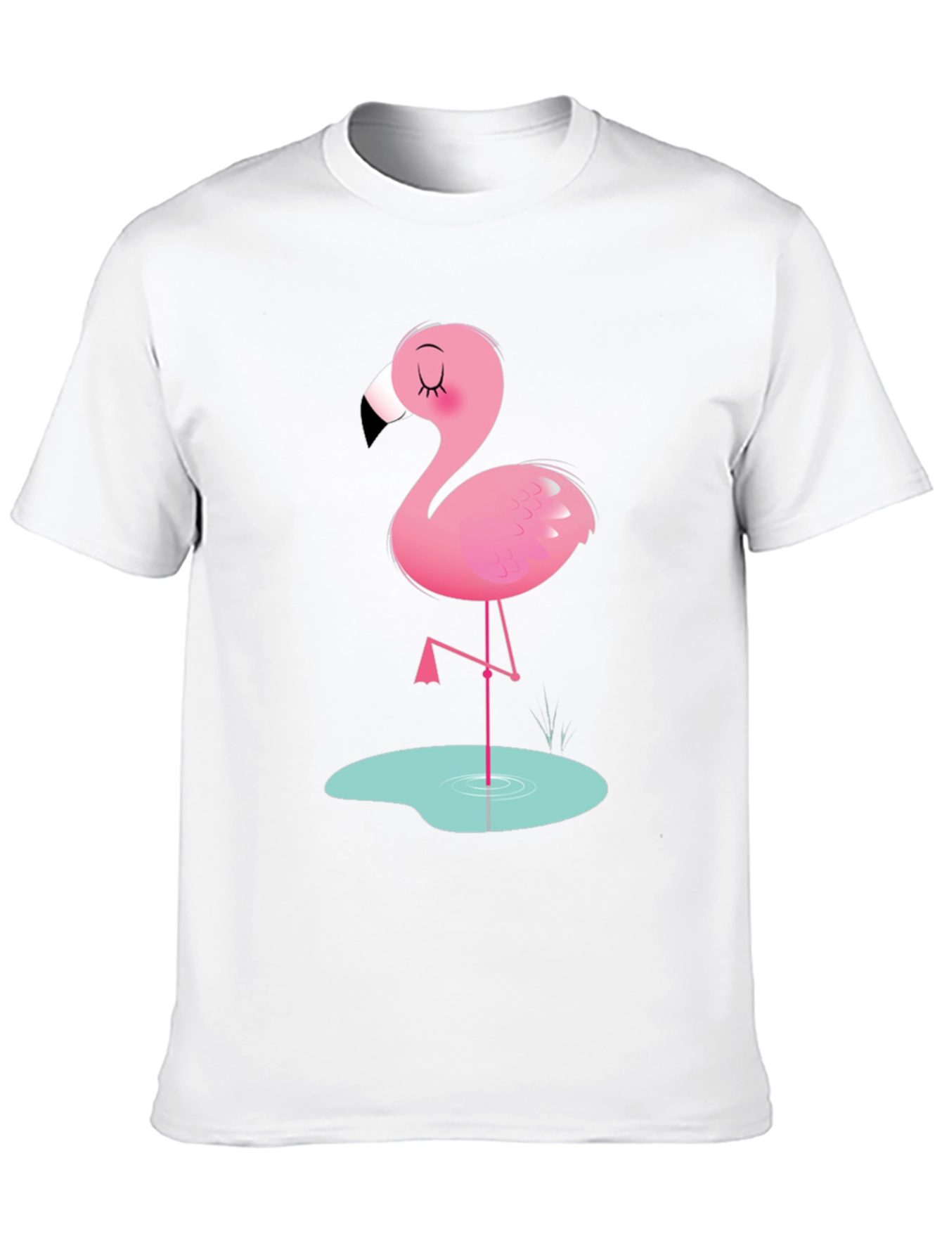 Cool Flamingo Graphic Tee - Soft Black Cotton