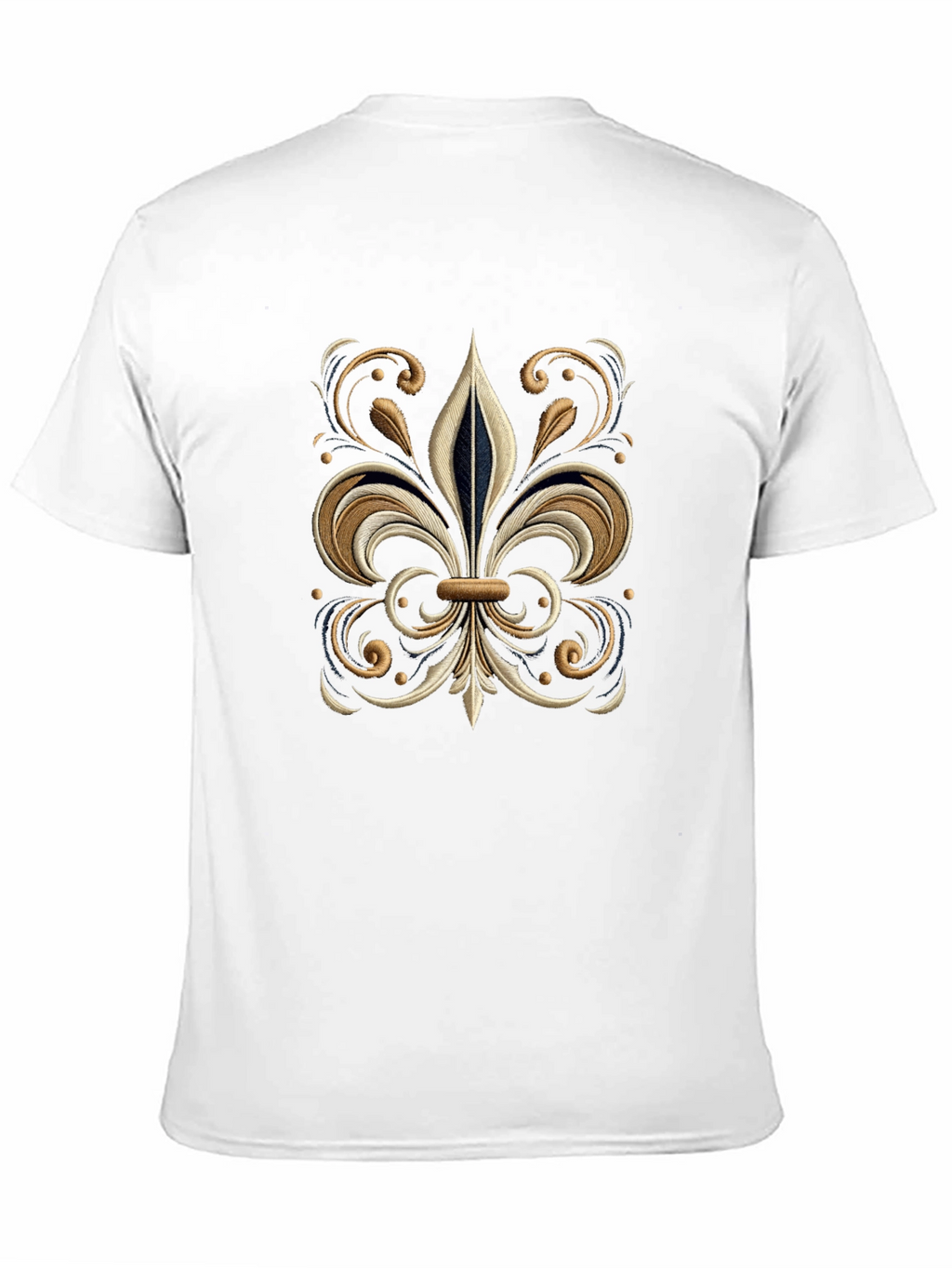 Embroidered Fleur-de-Lis Black T-Shirt
