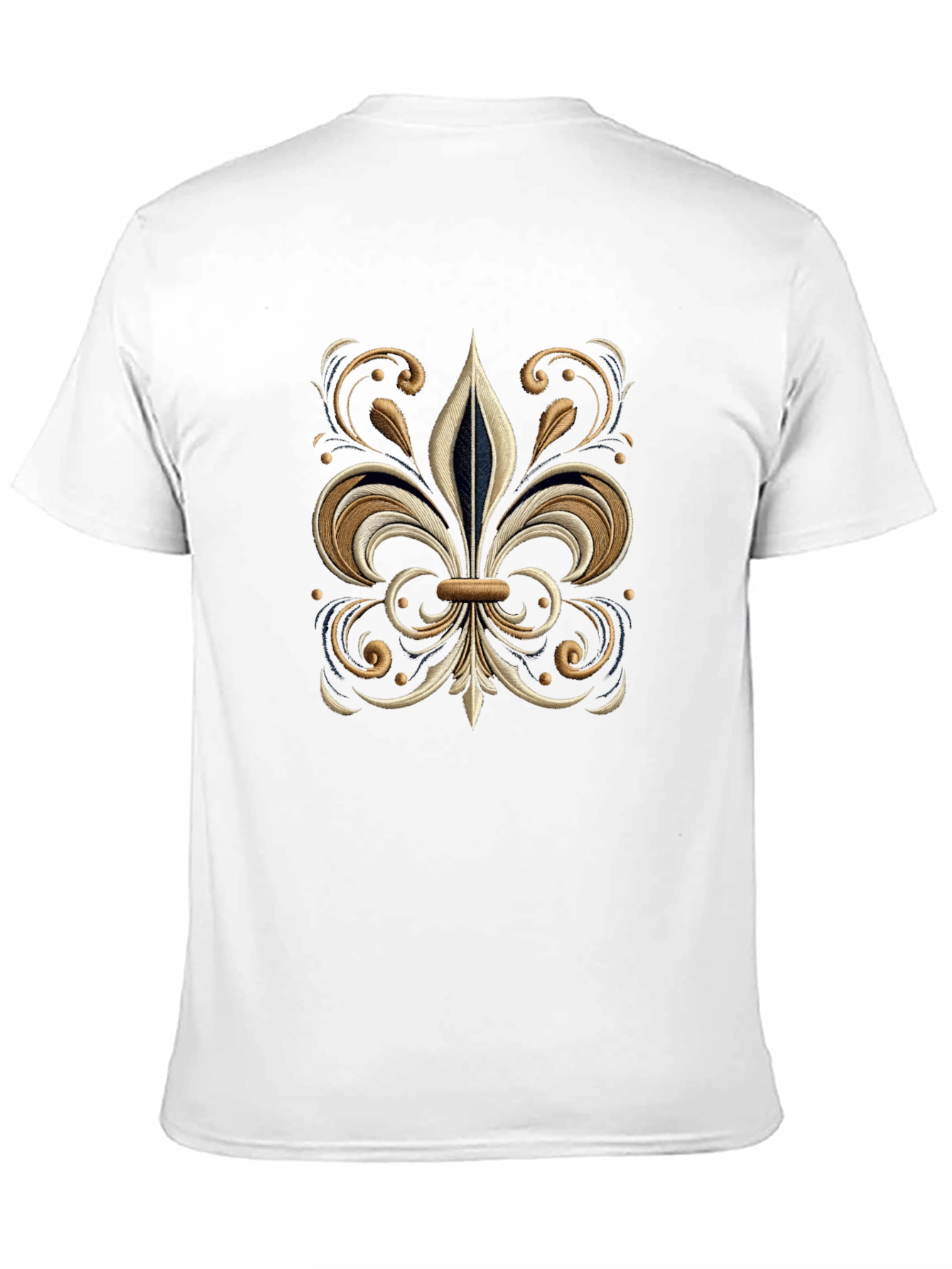 Embroidered Fleur-de-Lis Black T-Shirt