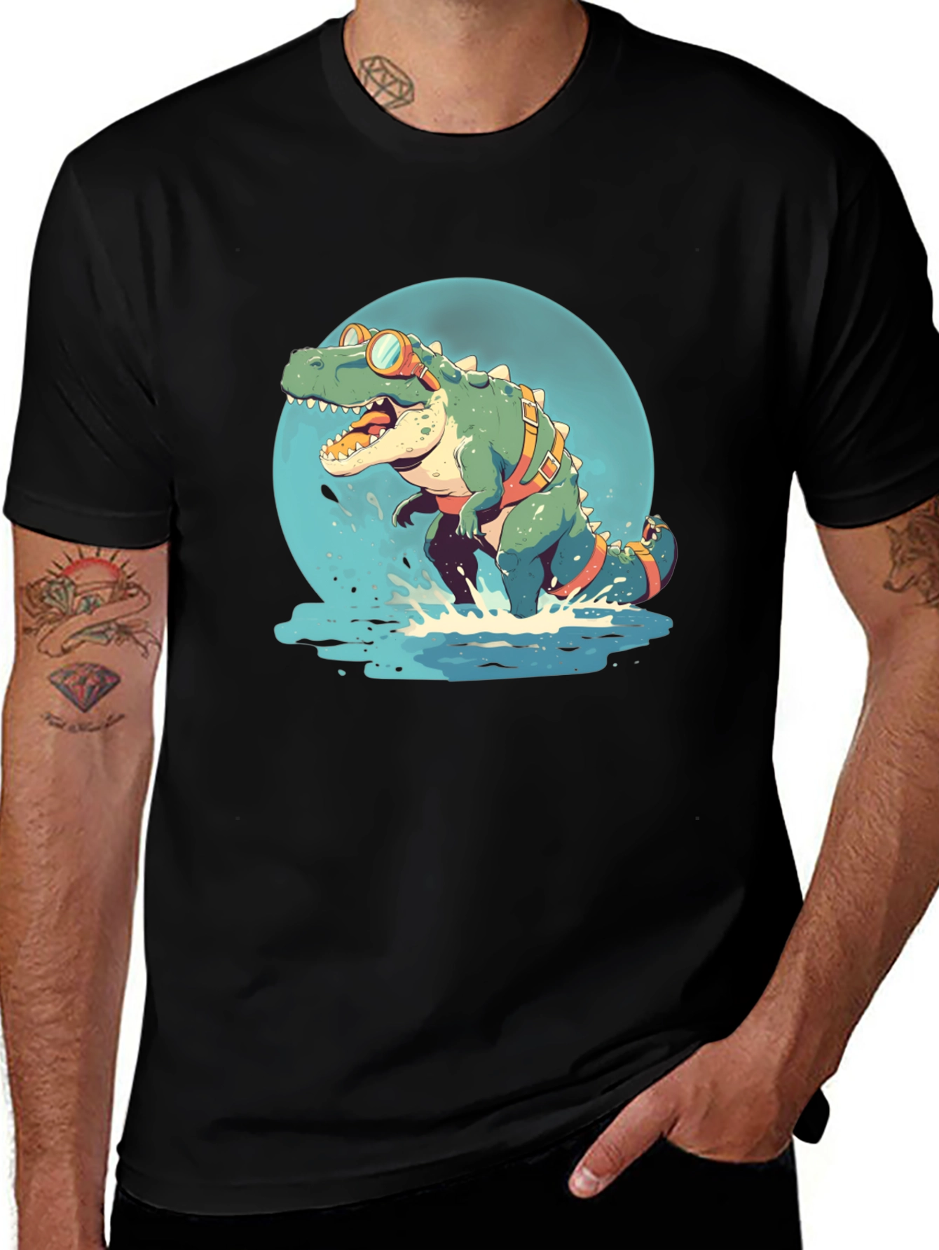 Dino Swimmer Graphic Tee