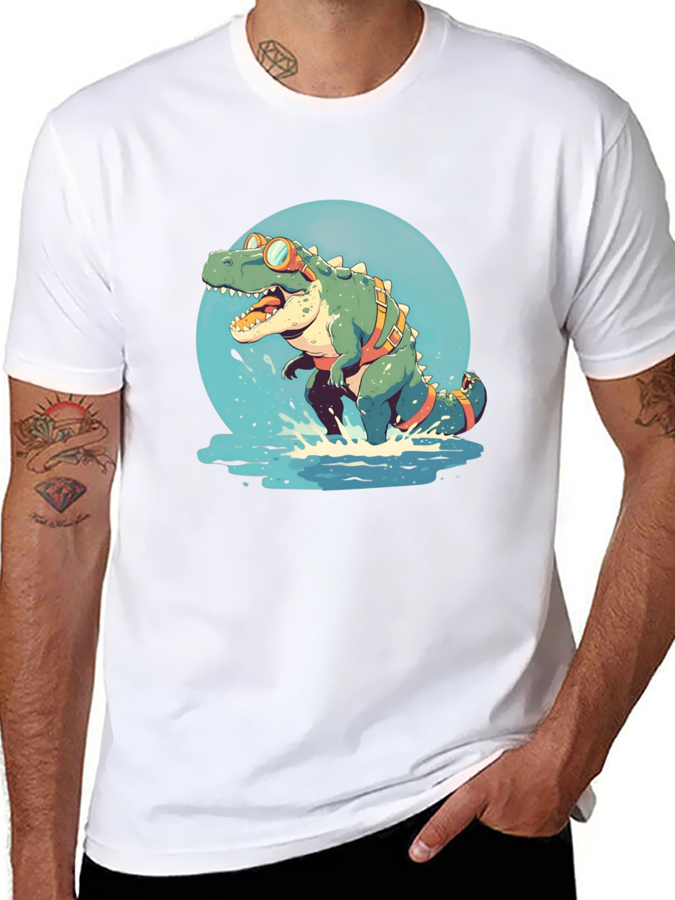 Dino Swimmer Graphic Tee