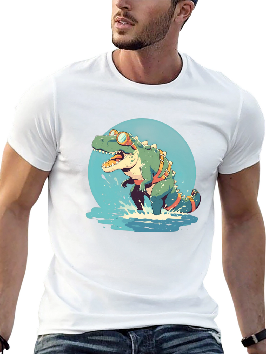 Dino Swimmer Graphic Tee