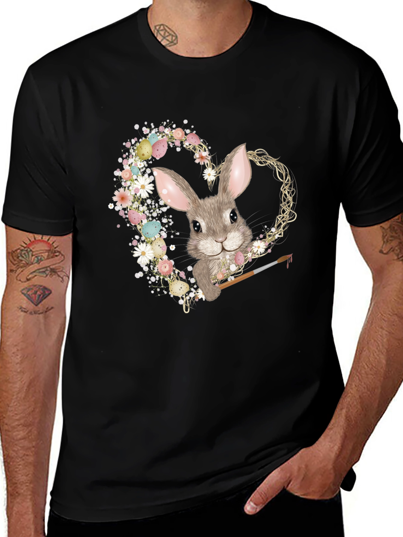 Easter Bunny Heart T-Shirt - Spring Holiday Tee