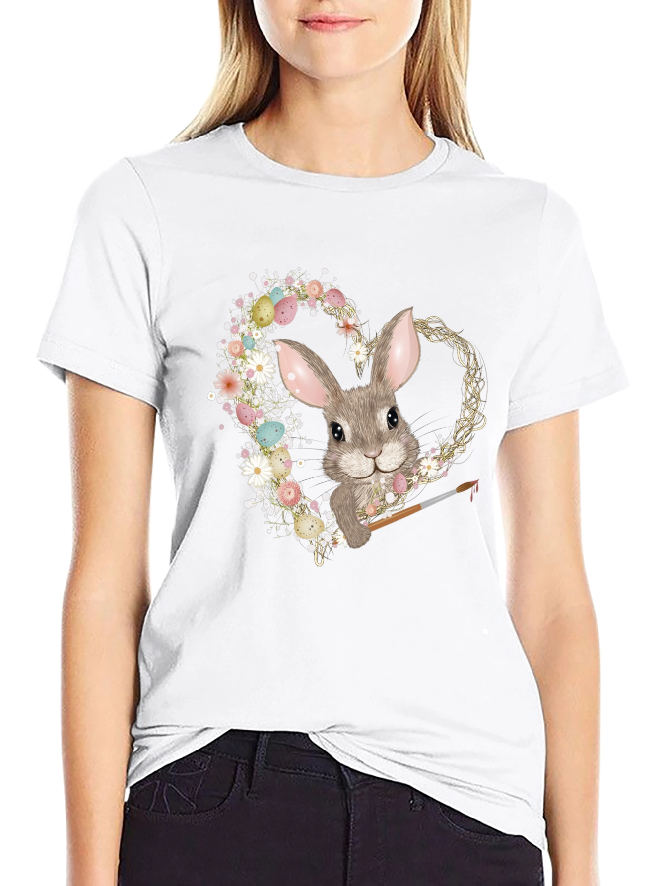 Easter Bunny Heart T-Shirt - Spring Holiday Tee