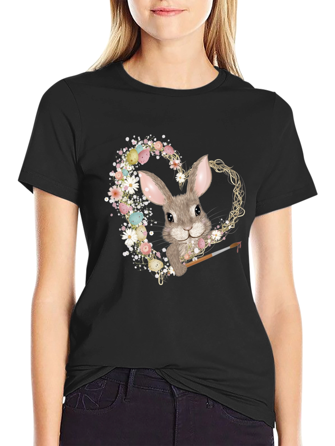 Easter Bunny Heart T-Shirt - Spring Holiday Tee