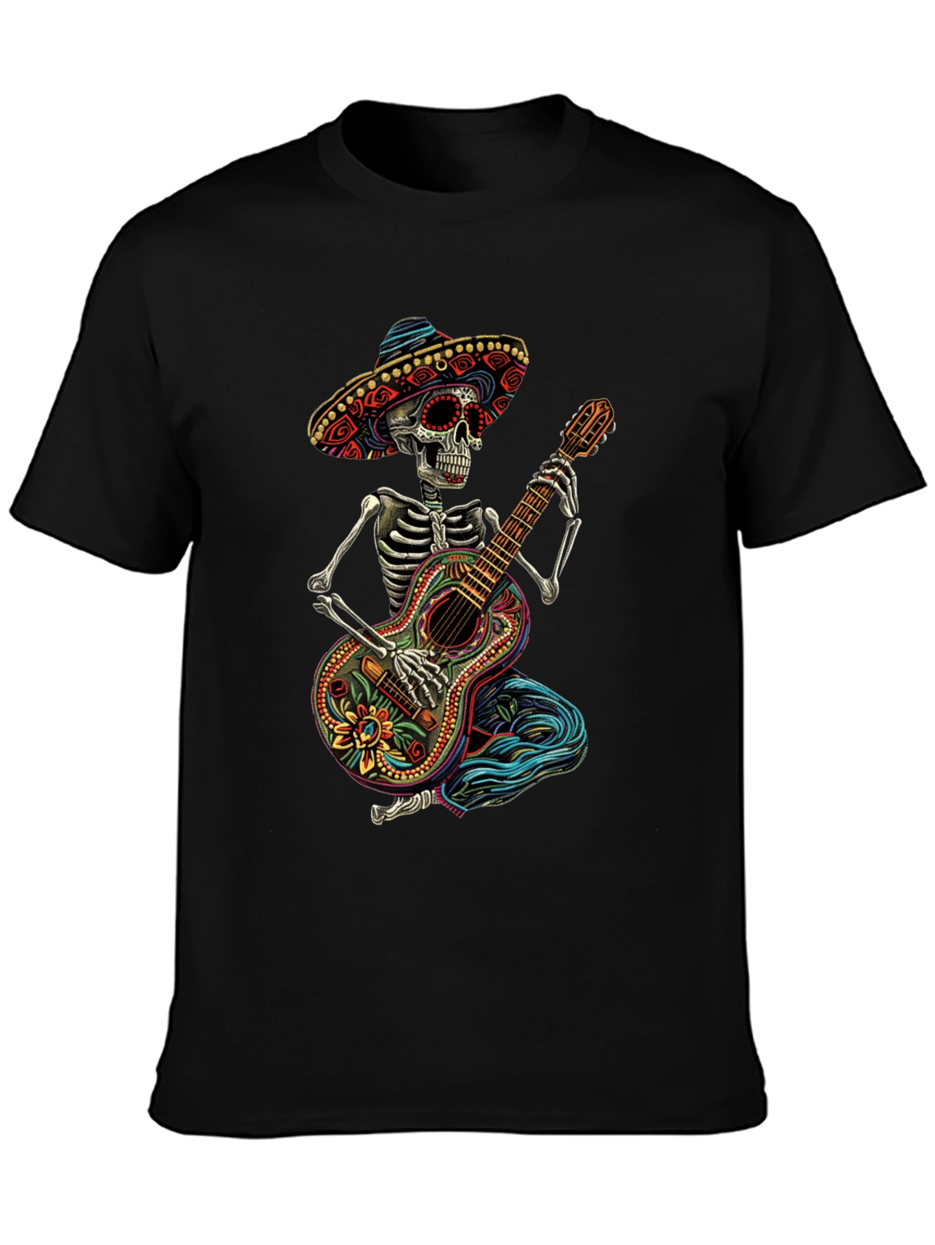 Day of the Dead Skeleton Guitar T-Shirt