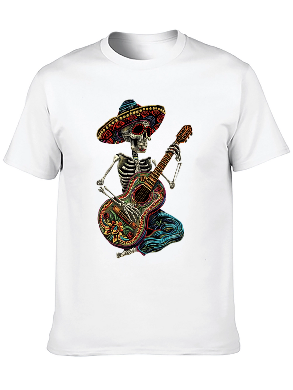 Day of the Dead Skeleton Guitar T-Shirt