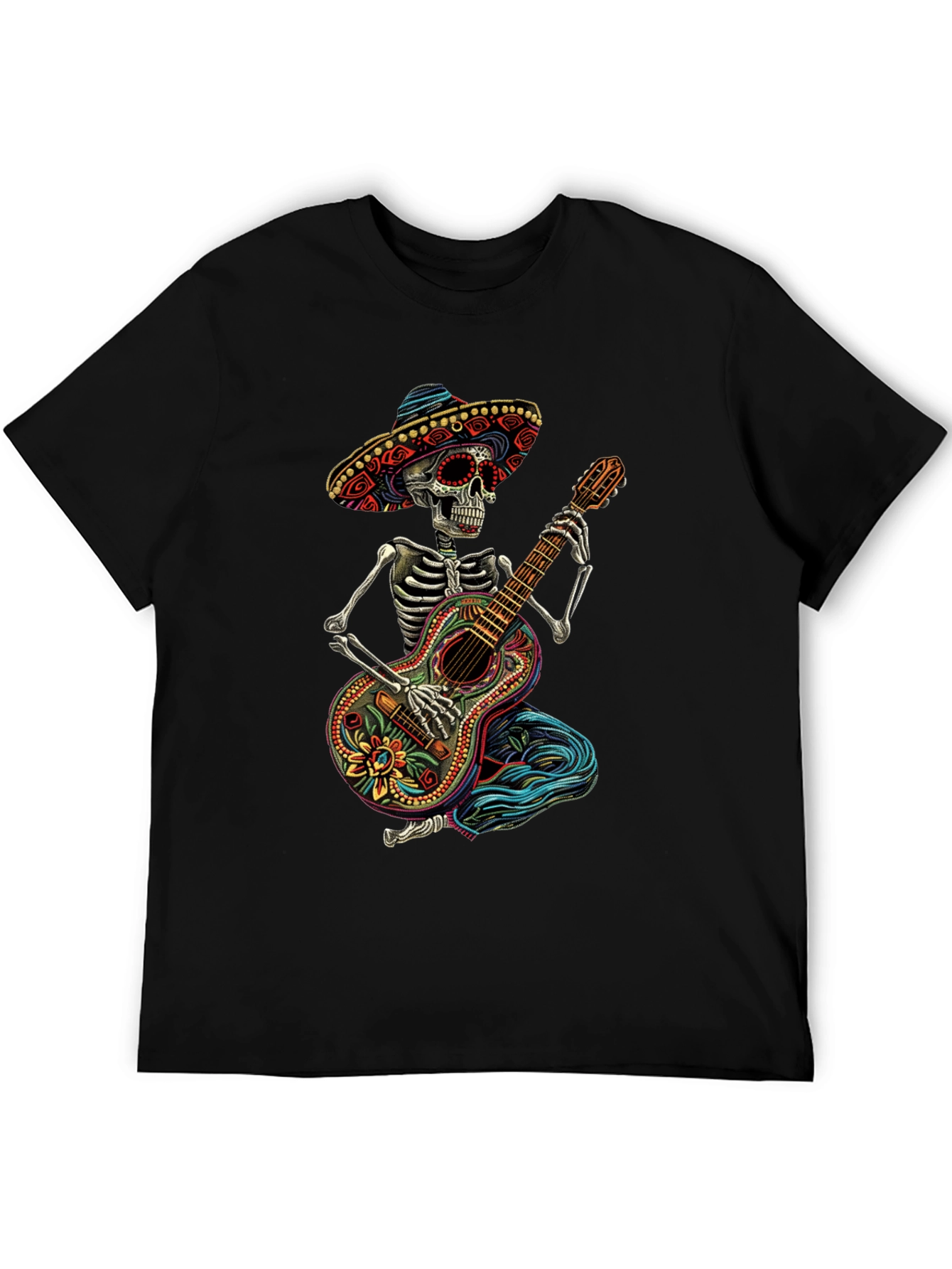 Day of the Dead Skeleton Guitar T-Shirt