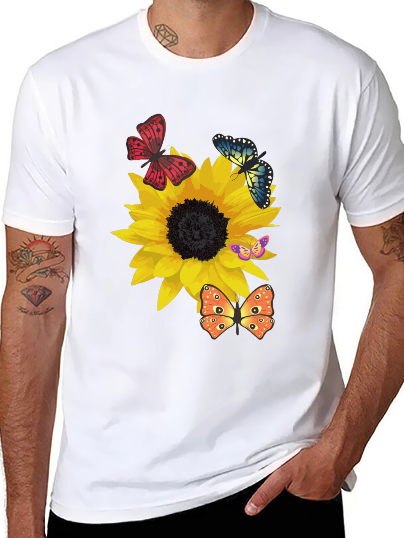 Sunflower & Butterfly Graphic Tee