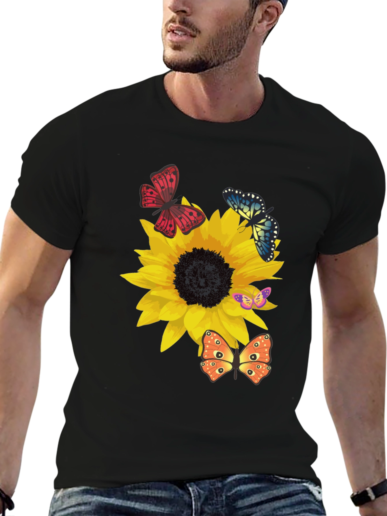 Sunflower & Butterfly Graphic Tee