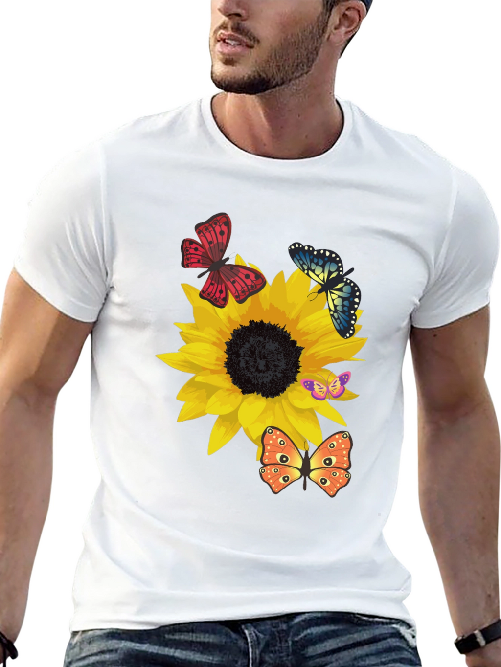 Sunflower & Butterfly Graphic Tee