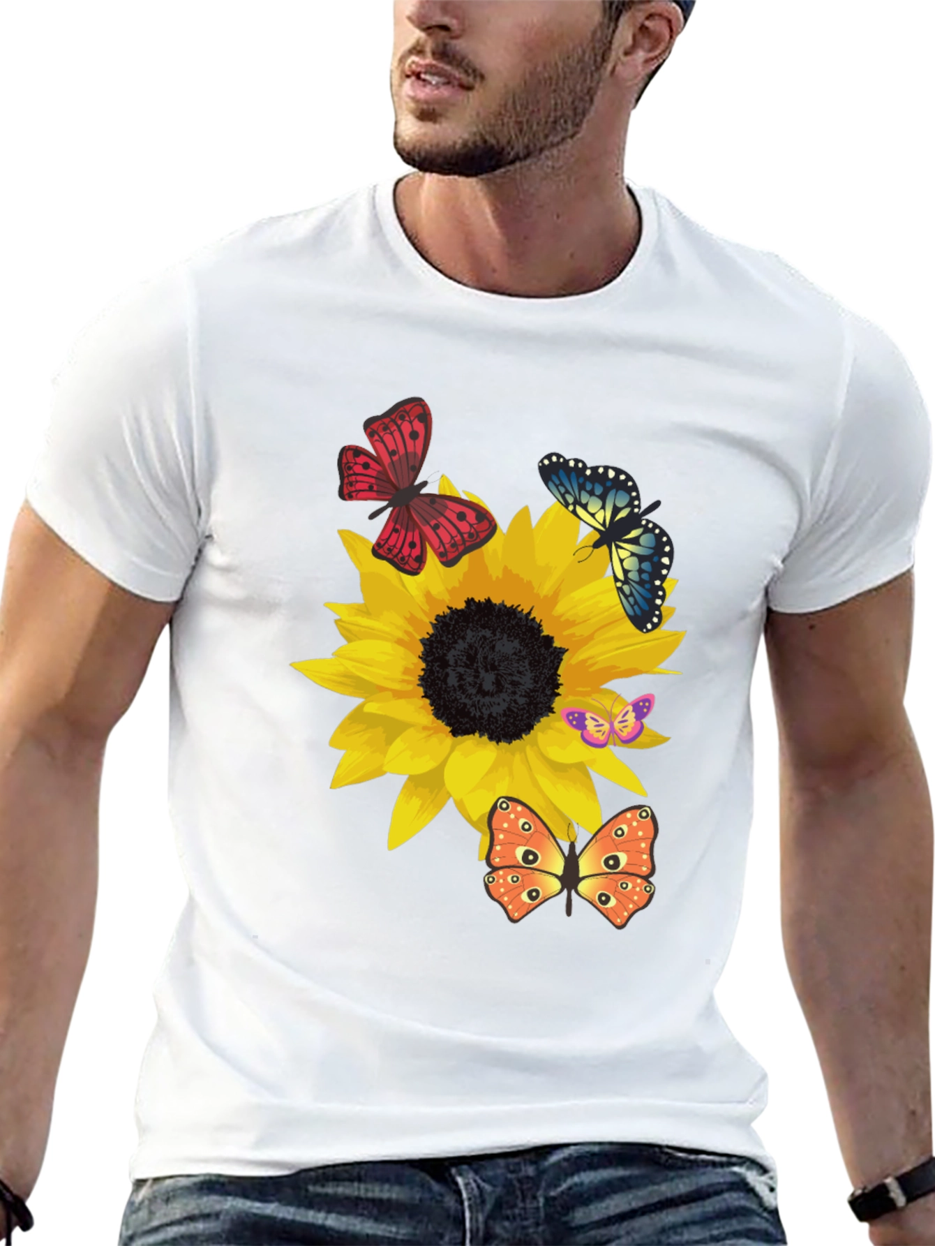 Sunflower & Butterfly Graphic Tee