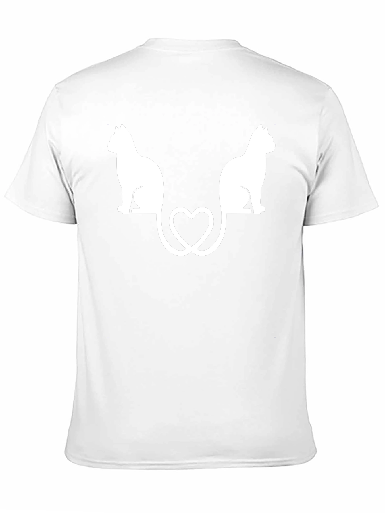 Cute Cats Heart Tail Graphic Tee