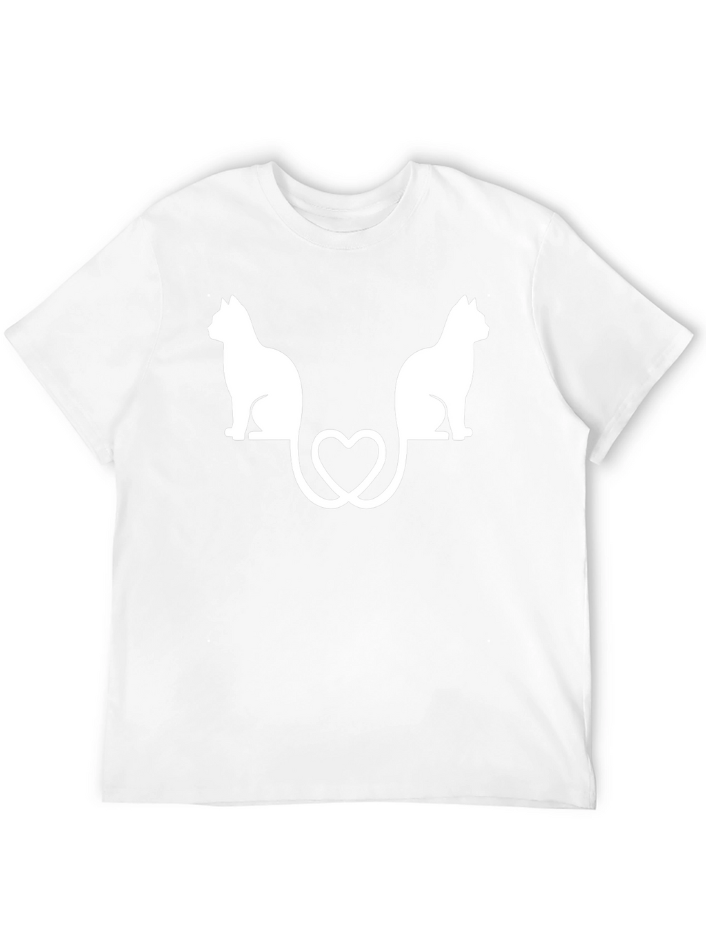 Cute Cats Heart Tail Graphic Tee