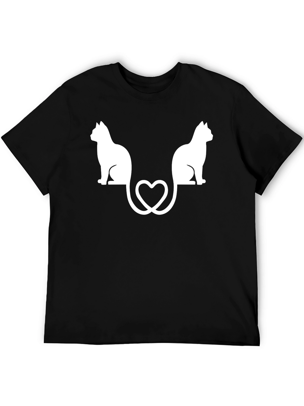 Cute Cats Heart Tail Graphic Tee