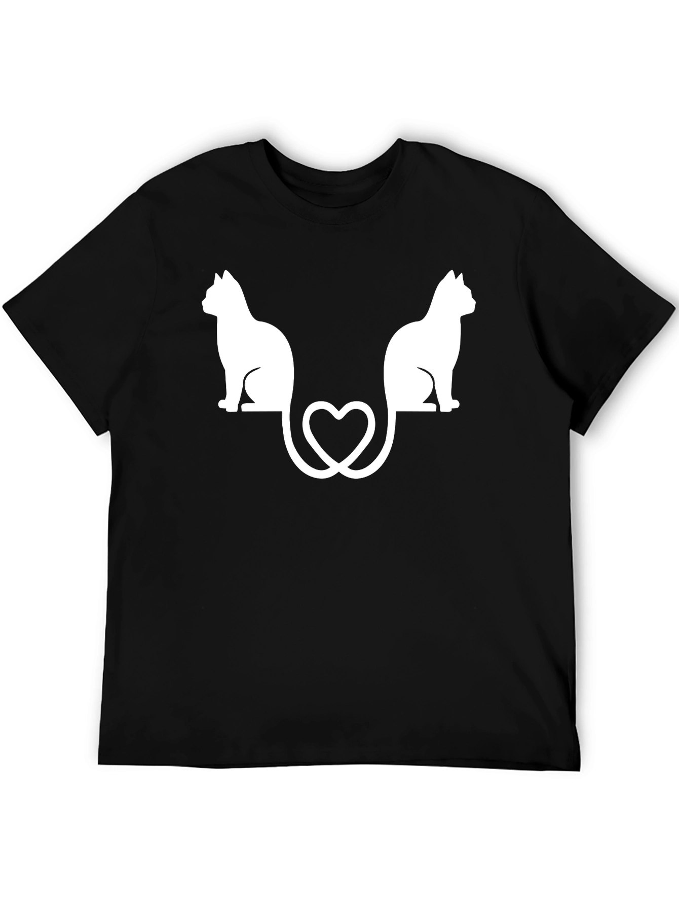 Cute Cats Heart Tail Graphic Tee