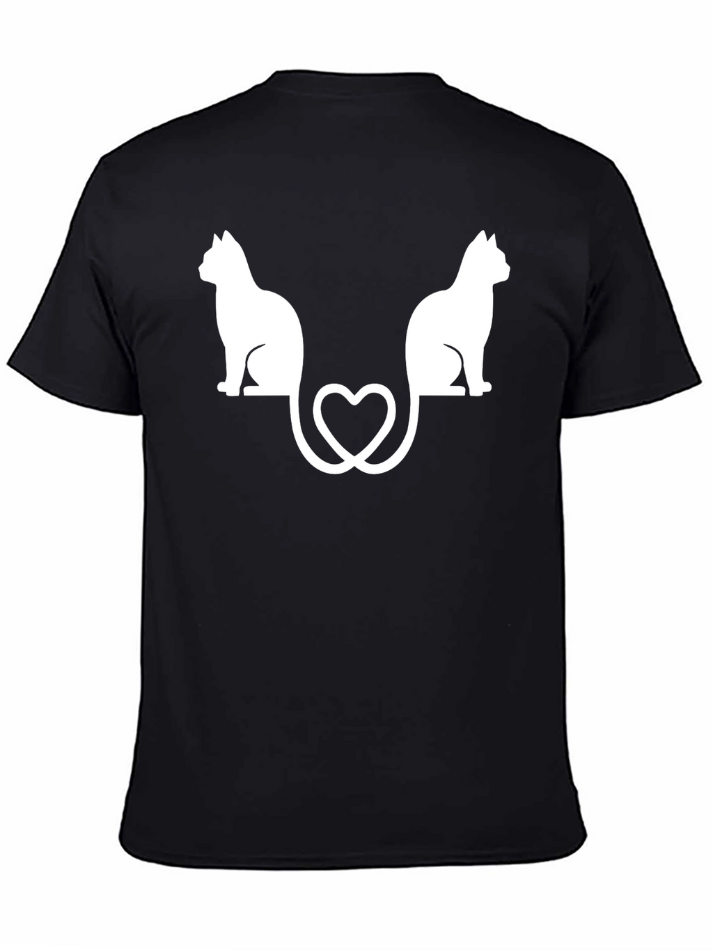 Cute Cats Heart Tail Graphic Tee