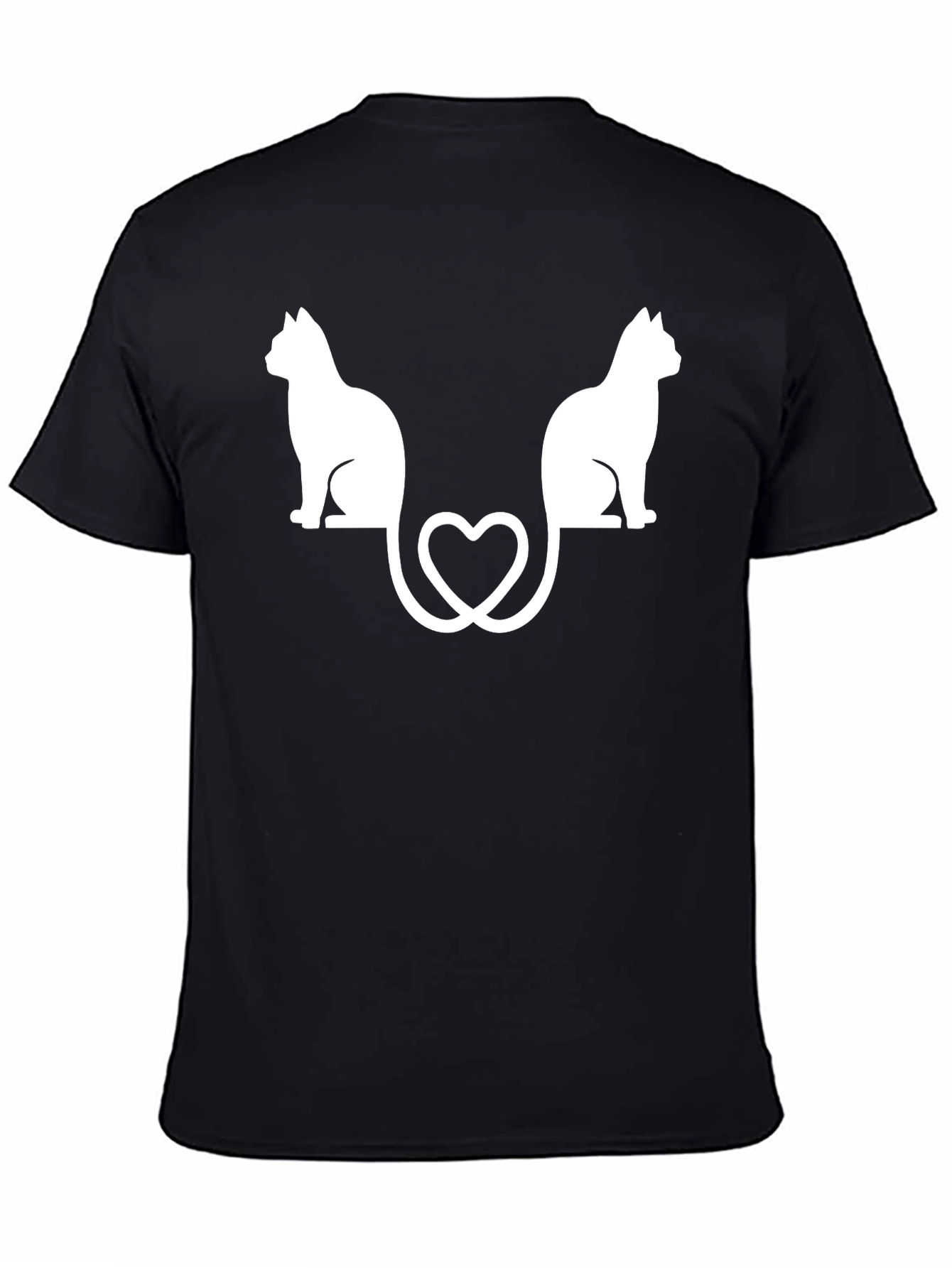 Cute Cats Heart Tail Graphic Tee