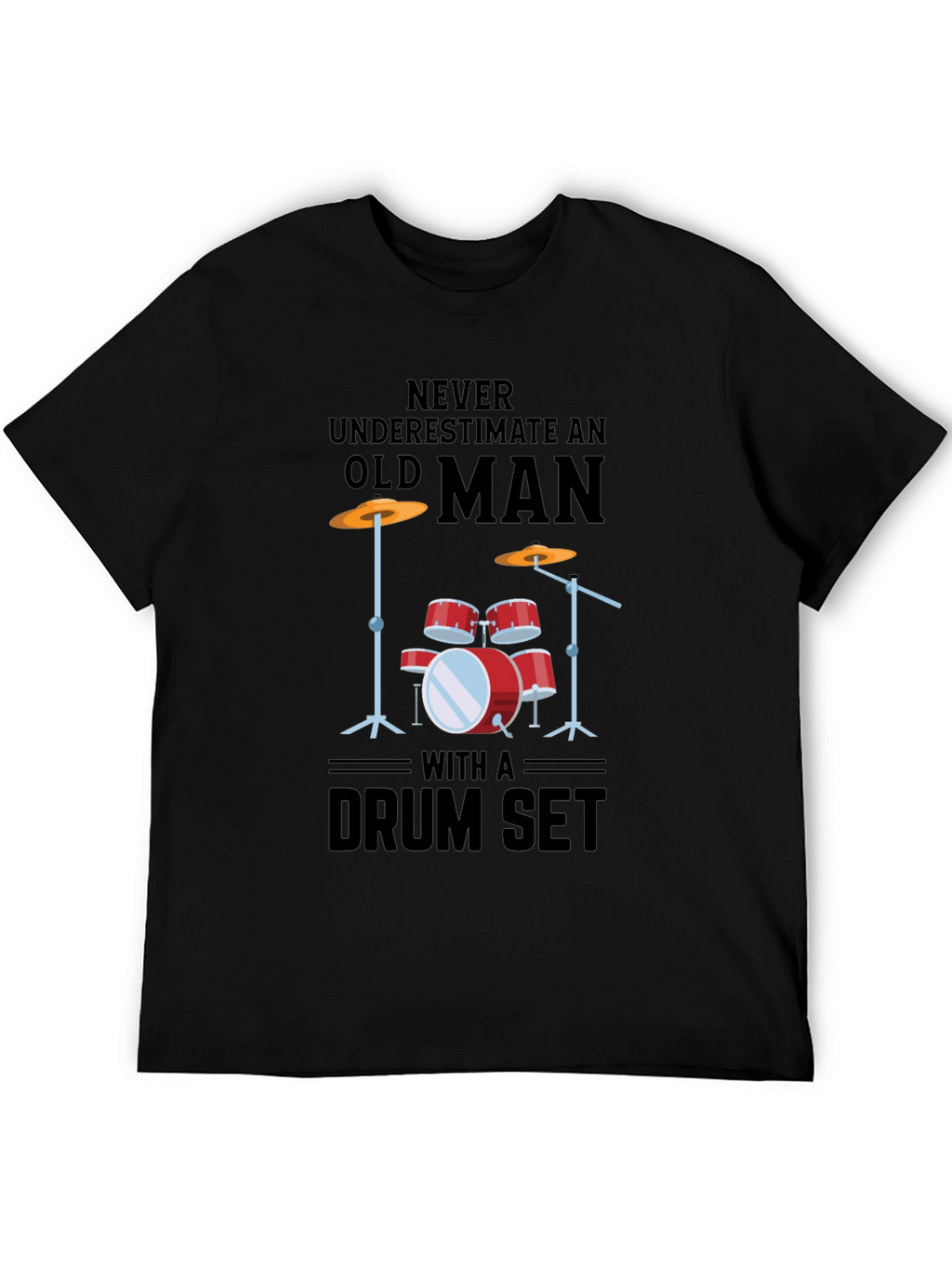 Drum Set Old Man Graphic Tee
