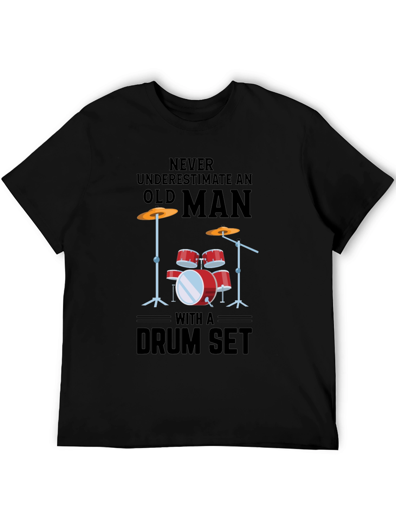 Drum Set Old Man Graphic Tee