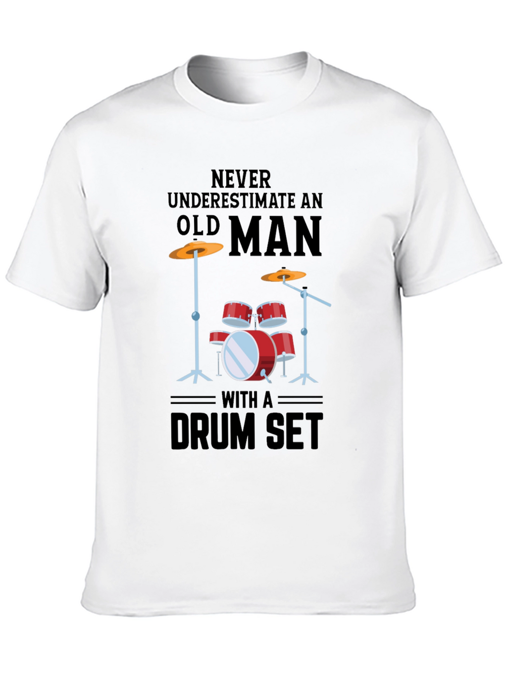 Drum Set Old Man Graphic Tee