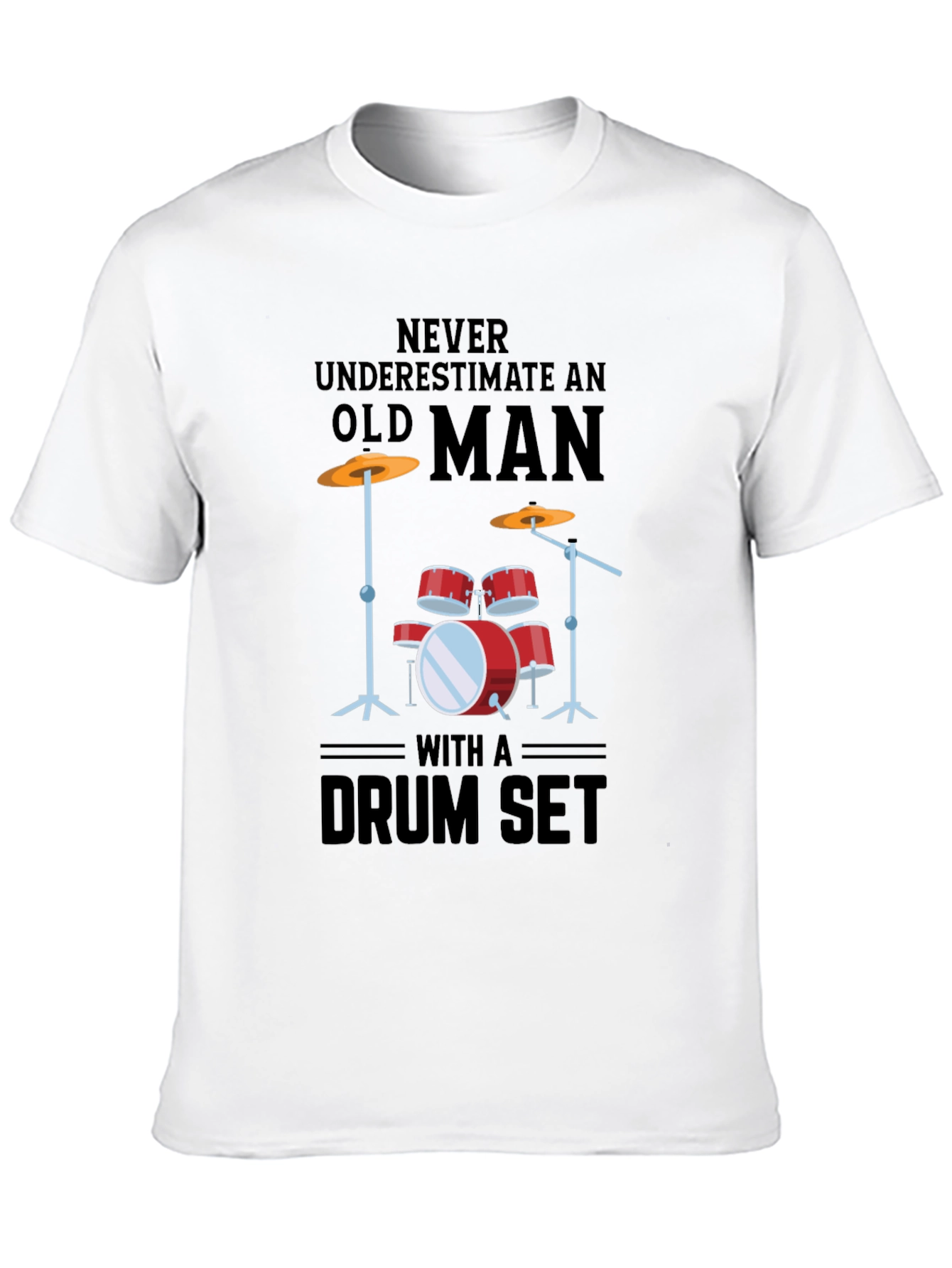 Drum Set Old Man Graphic Tee