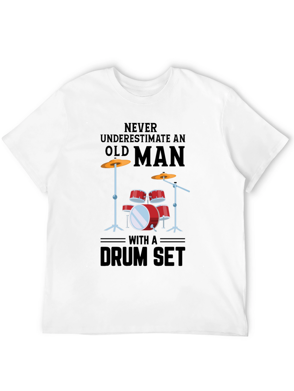 Drum Set Old Man Graphic Tee