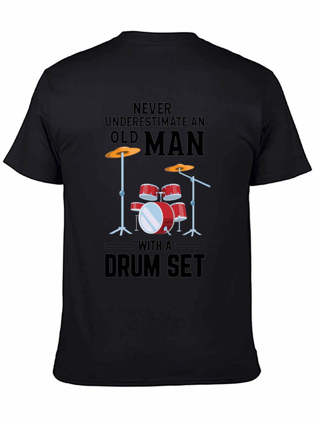 Drum Set Old Man Graphic Tee
